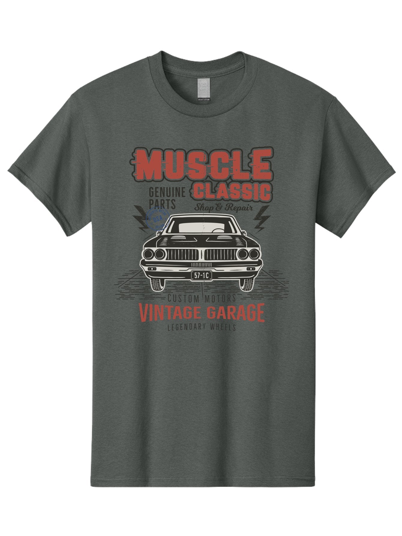 Muscle-Classic-1 Men'S Graphic Tee, 100% Cotton, Comfortable Casual Summer Wear, Machine Washable, Vintage Car, Classic Muscle Car, Custom Motors, Genuine Parts, Shop & Repair, Vintage Garage, Legendary Wheels, Usa Made, Automotive Restoration Aab941 8
