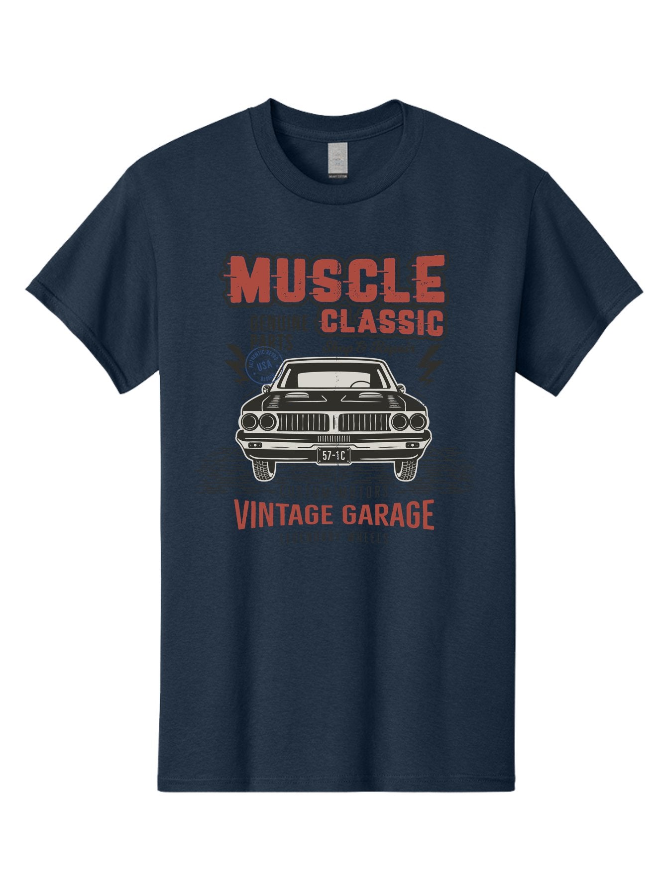 Muscle-Classic-1 Men'S Graphic Tee, 100% Cotton, Comfortable Casual Summer Wear, Machine Washable, Vintage Car, Classic Muscle Car, Custom Motors, Genuine Parts, Shop & Repair, Vintage Garage, Legendary Wheels, Usa Made, Automotive Restoration Aab941 4