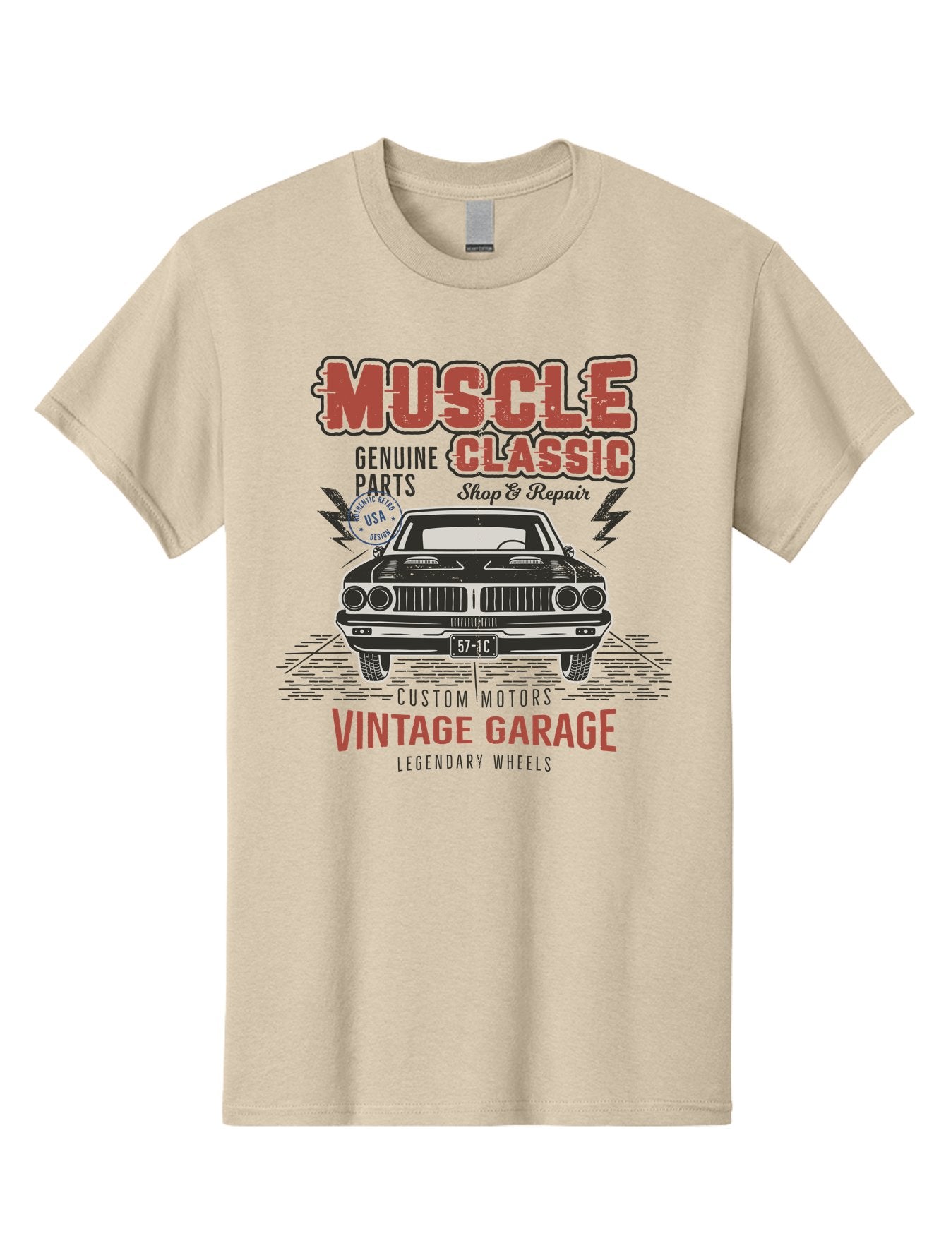 Muscle-Classic-1 Men'S Graphic Tee, 100% Cotton, Comfortable Casual Summer Wear, Machine Washable, Vintage Car, Classic Muscle Car, Custom Motors, Genuine Parts, Shop & Repair, Vintage Garage, Legendary Wheels, Usa Made, Automotive Restoration Aab941 3