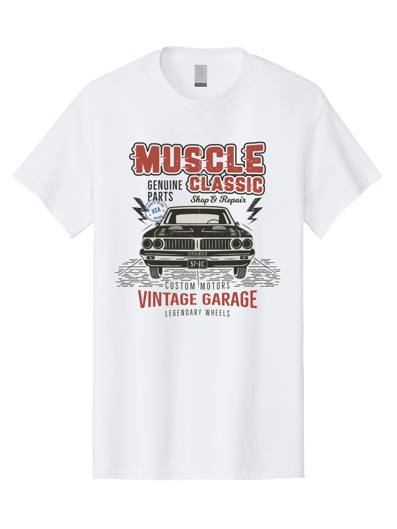 Muscle-Classic-1 Men'S Graphic Tee, 100% Cotton, Comfortable Casual Summer Wear, Machine Washable, Vintage Car, Classic Muscle Car, Custom Motors, Genuine Parts, Shop & Repair, Vintage Garage, Legendary Wheels, Usa Made, Automotive Restoration Aab941 11
