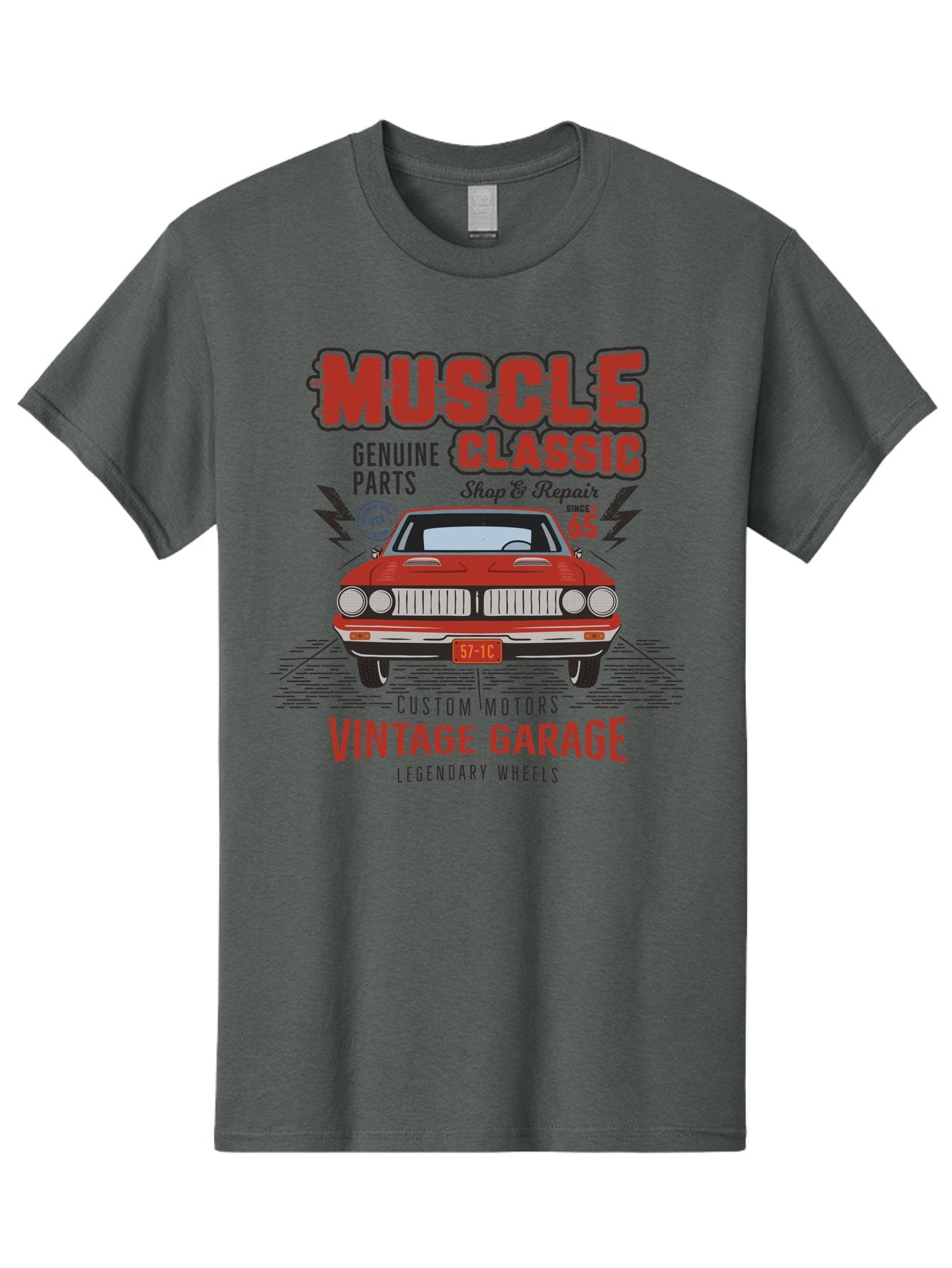 Muscle-Classic Men'S Graphic Tee, 100% Cotton, Comfortable Casual Summer Wear, Machine Washable, Vintage Car, Muscle Car, Classic Car, Custom Motors, Vintage Garage, Legendary Wheels, Shop And Repair, Genuine Parts, Retro Automobile Aab942 4