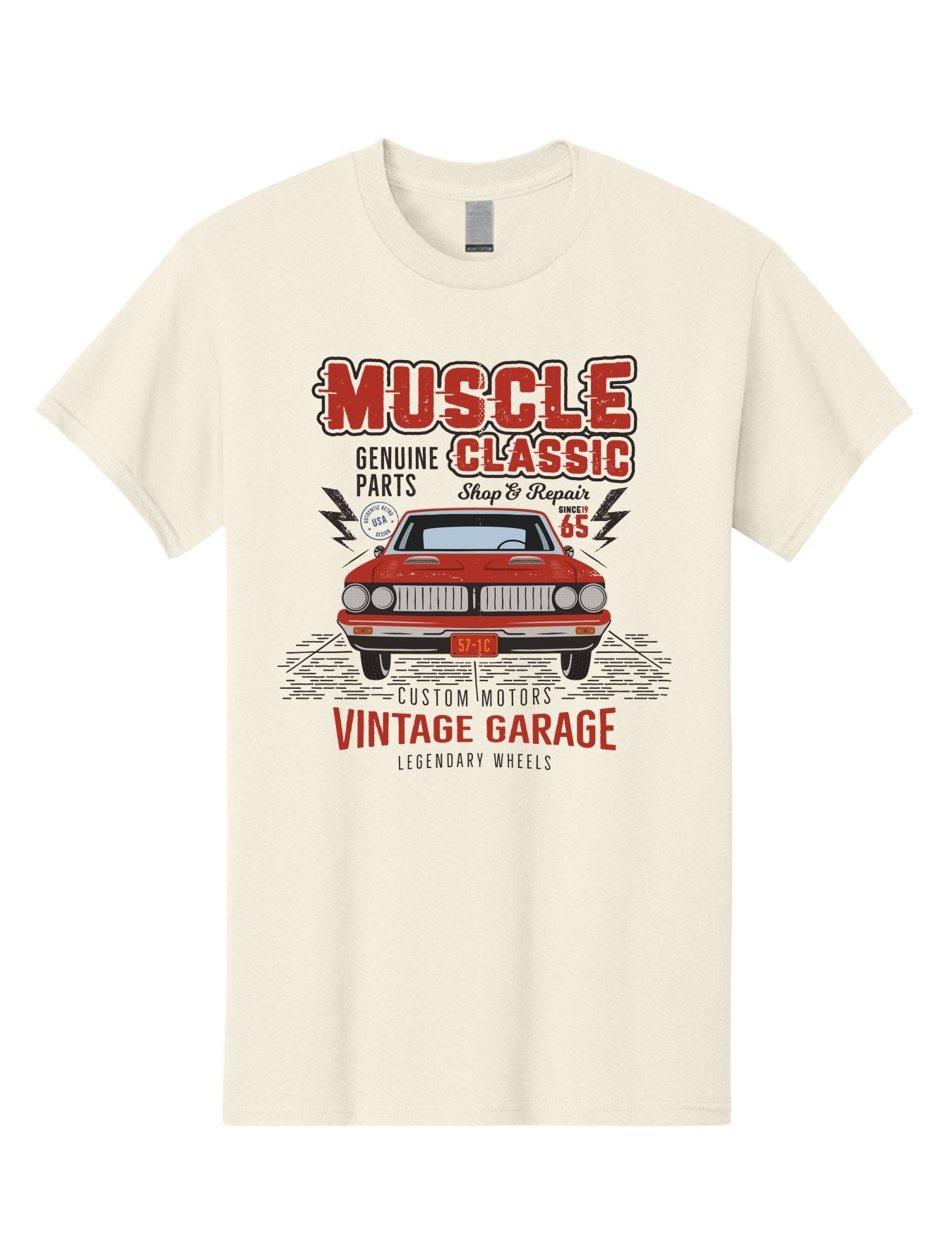 Muscle-Classic Men'S Graphic Tee, 100% Cotton, Comfortable Casual Summer Wear, Machine Washable, Vintage Car, Muscle Car, Classic Car, Custom Motors, Vintage Garage, Legendary Wheels, Shop And Repair, Genuine Parts, Retro Automobile Aab942 15
