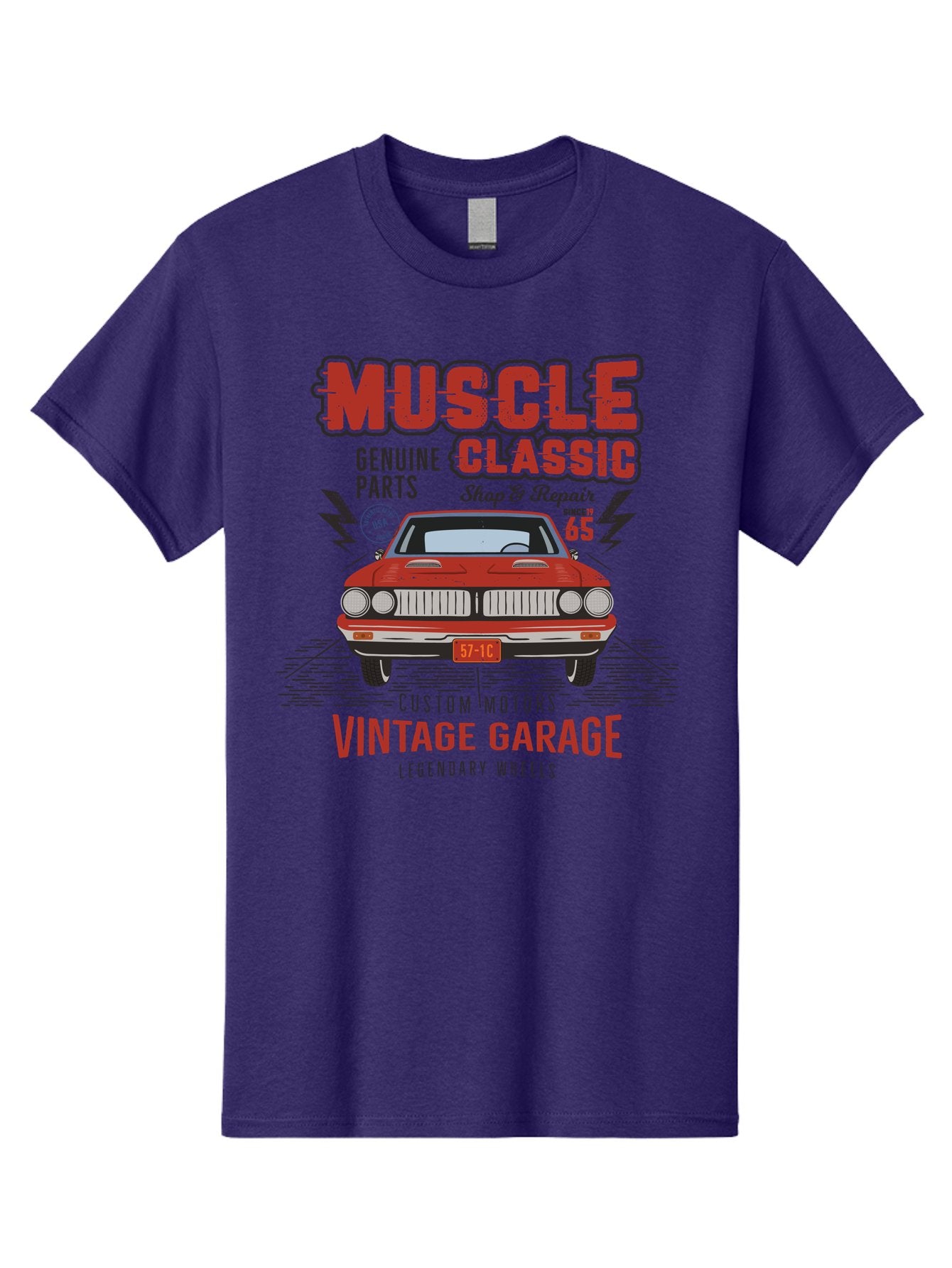 Muscle-Classic Men'S Graphic Tee, 100% Cotton, Comfortable Casual Summer Wear, Machine Washable, Vintage Car, Muscle Car, Classic Car, Custom Motors, Vintage Garage, Legendary Wheels, Shop And Repair, Genuine Parts, Retro Automobile Aab942 10