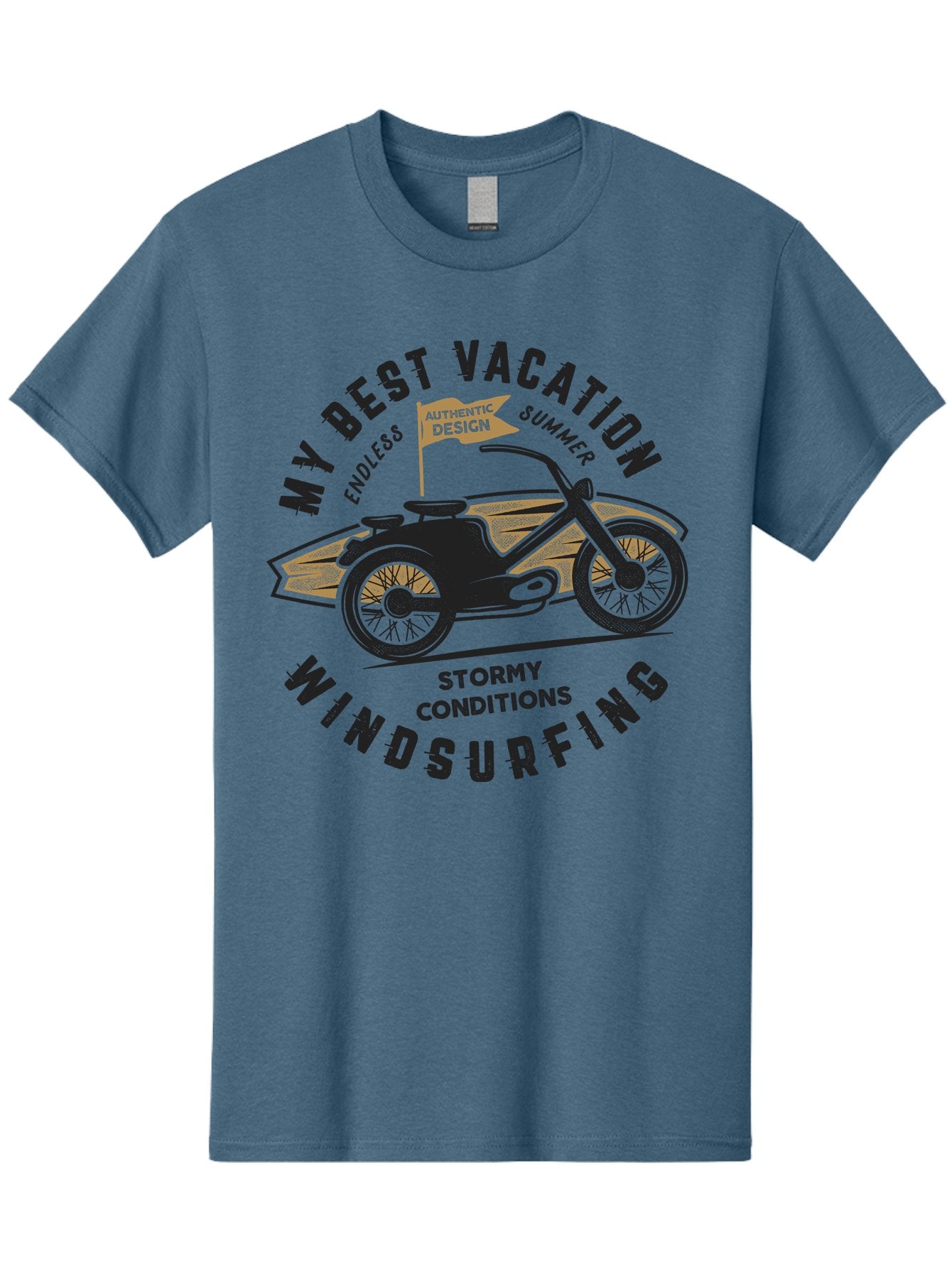 My-Best-Vacation-Windsurfing-1 Men'S Graphic Tee, 100% Cotton, Comfortable Casual Summer Wear, Machine Washable, Motorcycle Windsurfing, Summer Vacation, Stormy Conditions, Endless Summer, Coastal Adventures, Extreme Sports, Aab943 7