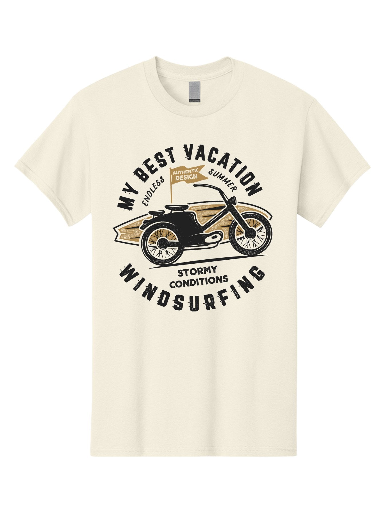 My-Best-Vacation-Windsurfing-1 Men'S Graphic Tee, 100% Cotton, Comfortable Casual Summer Wear, Machine Washable, Motorcycle Windsurfing, Summer Vacation, Stormy Conditions, Endless Summer, Coastal Adventures, Extreme Sports, Aab943 10