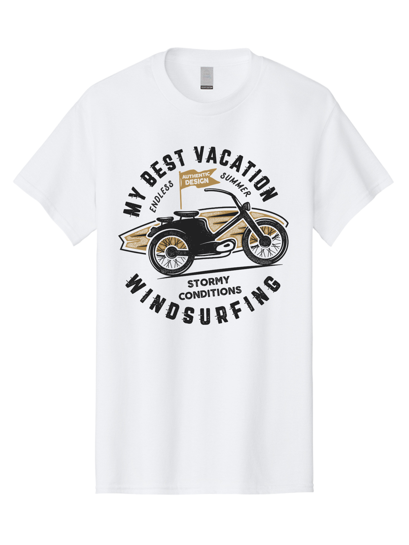 My-Best-Vacation-Windsurfing-1 Men'S Graphic Tee, 100% Cotton, Comfortable Casual Summer Wear, Machine Washable, Motorcycle Windsurfing, Summer Vacation, Stormy Conditions, Endless Summer, Coastal Adventures, Extreme Sports, Aab943 17