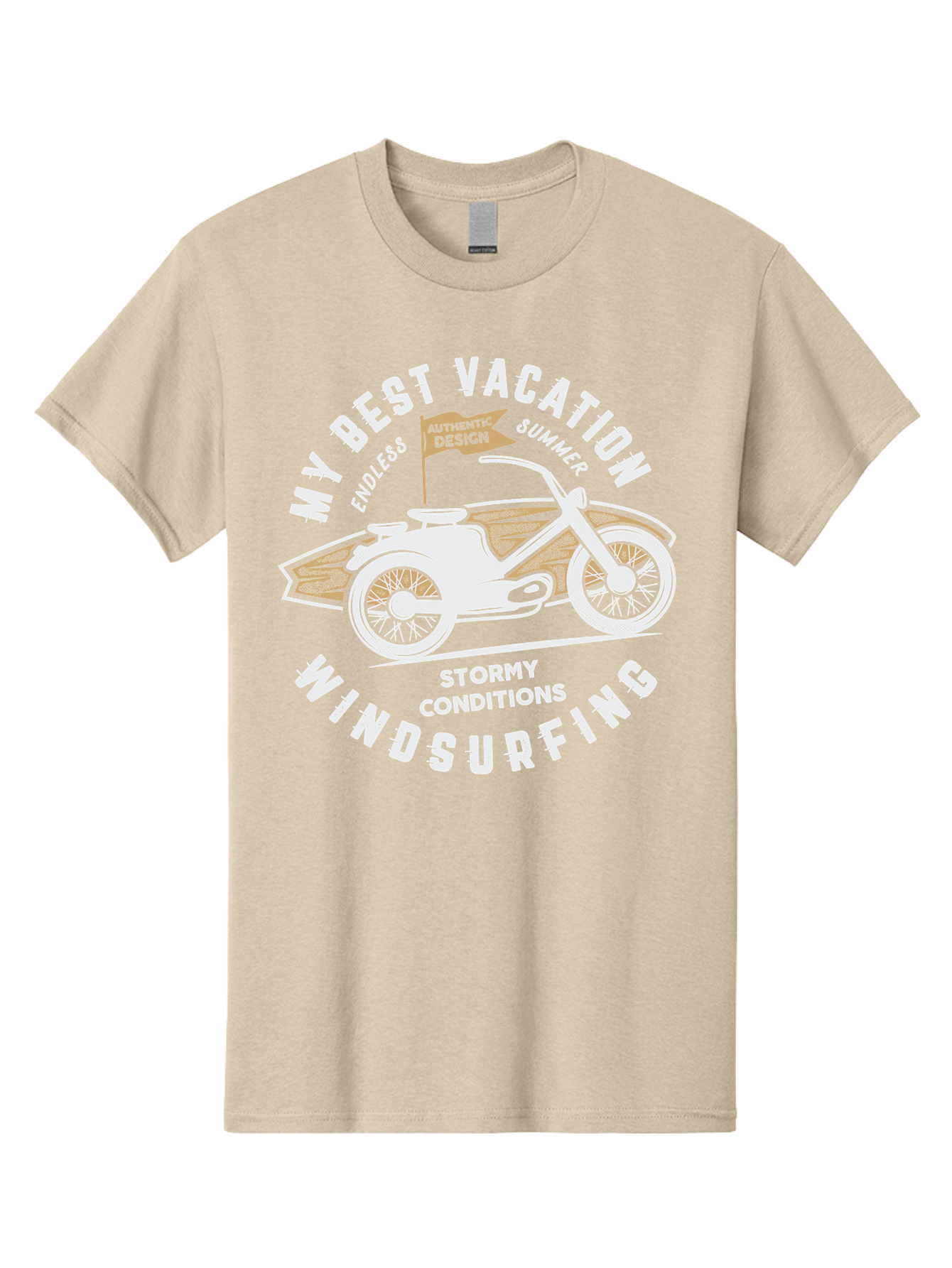 My-Best-Vacation Men'S Graphic Tee, 100% Cotton, Comfortable Casual Summer Wear, Machine Washable, Motorcycle Graphic, Vacation Summer Vibes, Windsurfing Adventures, Stormy Weather, Endless Summer Fun, Authentic Design Elements, Aab945