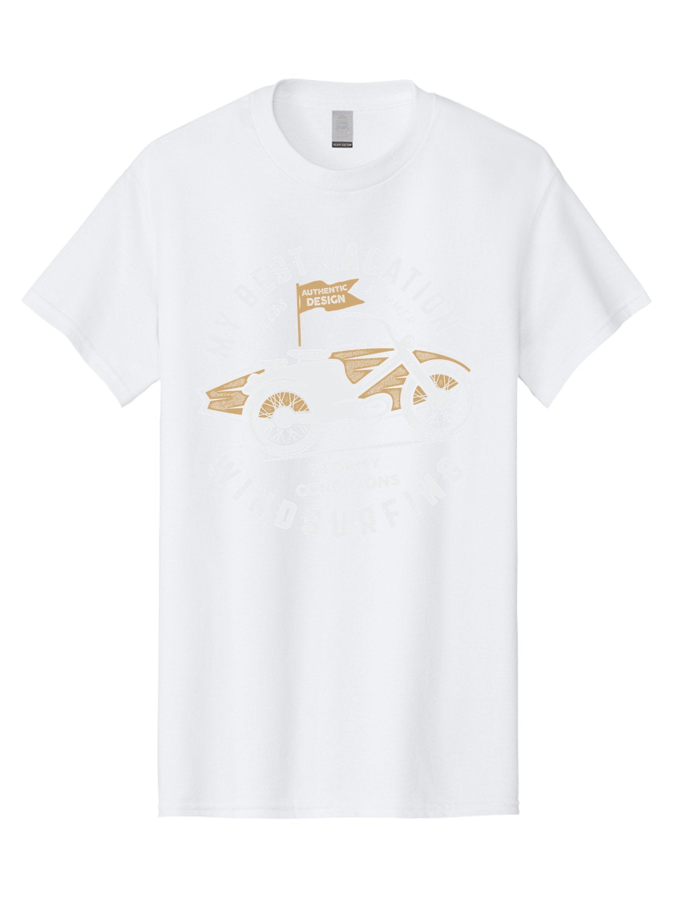 My-Best-Vacation Men'S Graphic Tee, 100% Cotton, Comfortable Casual Summer Wear, Machine Washable, Motorcycle Graphic, Vacation Summer Vibes, Windsurfing Adventures, Stormy Weather, Endless Summer Fun, Authentic Design Elements, Aab945 7