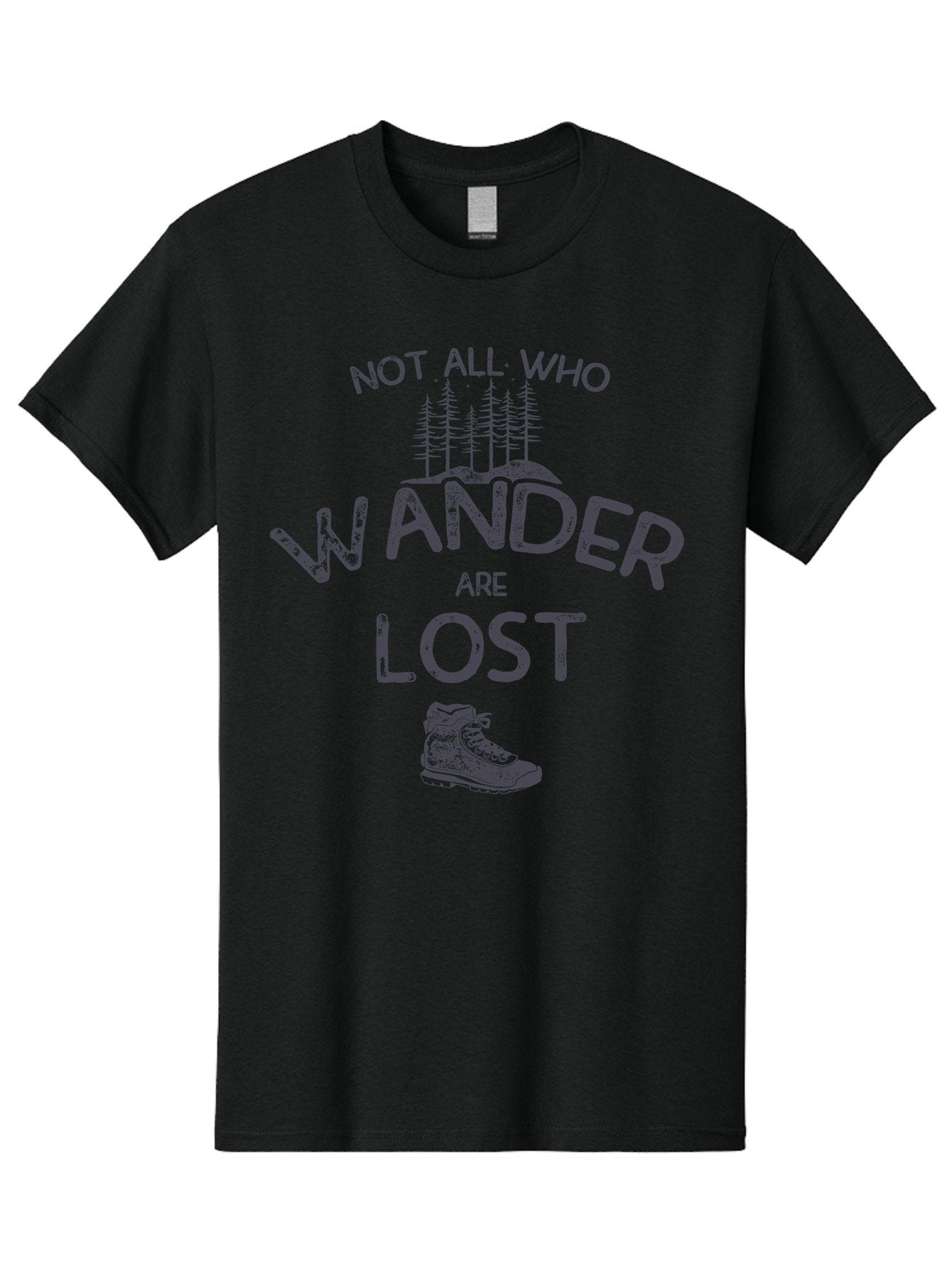 Not-All-Who-Wander-Are-Lost-1 Men'S Graphic Tee, 100% Cotton, Comfortable Casual Summer Wear, Machine Washable, Hiking Quote, Travel Inspiration, Adventure Theme, Motivational Phrase, Wanderlust, Outdoor Lifestyle, Trekking Boots, Aab947 12