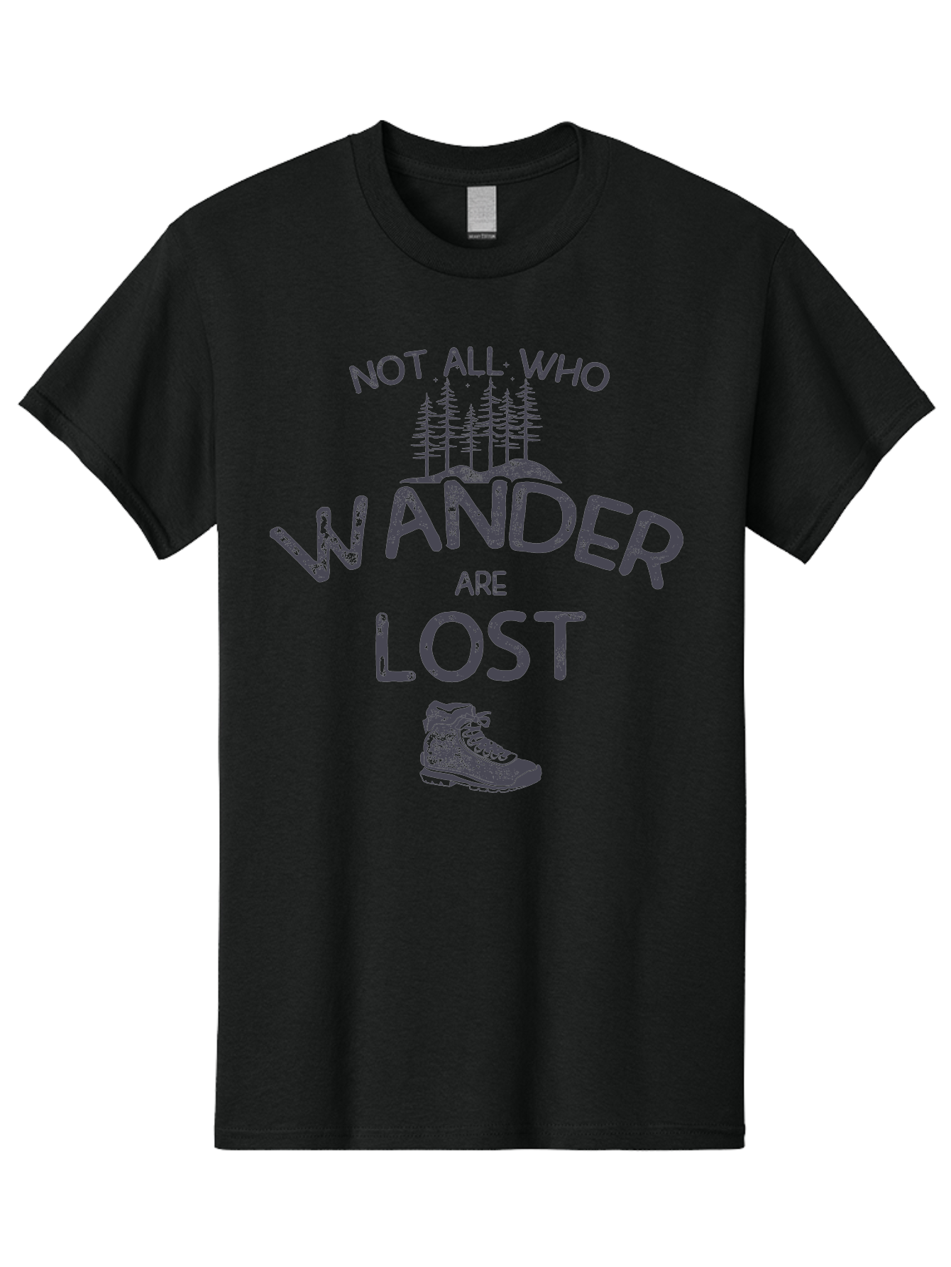 Not-All-Who-Wander-Are-Lost-1 Men'S Graphic Tee, 100% Cotton, Comfortable Casual Summer Wear, Machine Washable, Hiking Quote, Travel Inspiration, Adventure Theme, Motivational Phrase, Wanderlust, Outdoor Lifestyle, Trekking Boots, Aab947 5