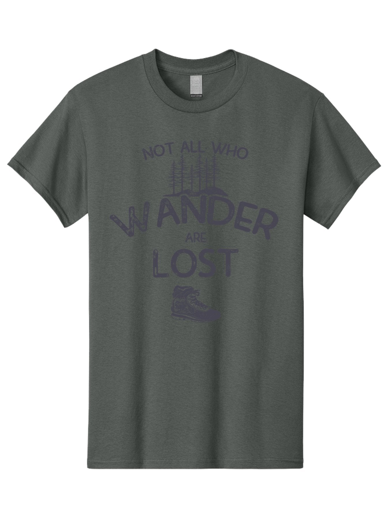 Not-All-Who-Wander-Are-Lost-1 Men'S Graphic Tee, 100% Cotton, Comfortable Casual Summer Wear, Machine Washable, Hiking Quote, Travel Inspiration, Adventure Theme, Motivational Phrase, Wanderlust, Outdoor Lifestyle, Trekking Boots, Aab947 7