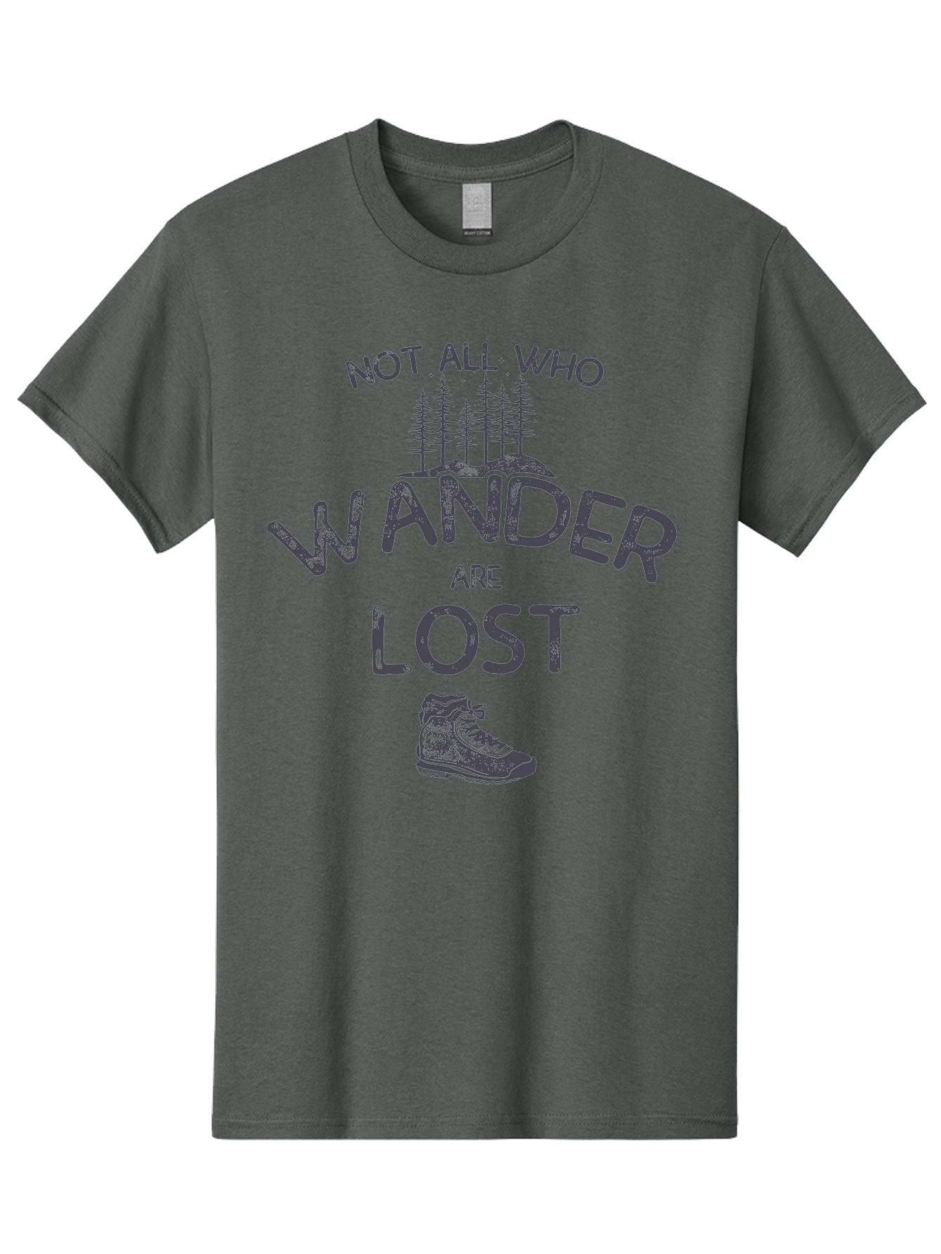 Not-All-Who-Wander-Are-Lost-1 Men'S Graphic Tee, 100% Cotton, Comfortable Casual Summer Wear, Machine Washable, Hiking Quote, Travel Inspiration, Adventure Theme, Motivational Phrase, Wanderlust, Outdoor Lifestyle, Trekking Boots, Aab947 25