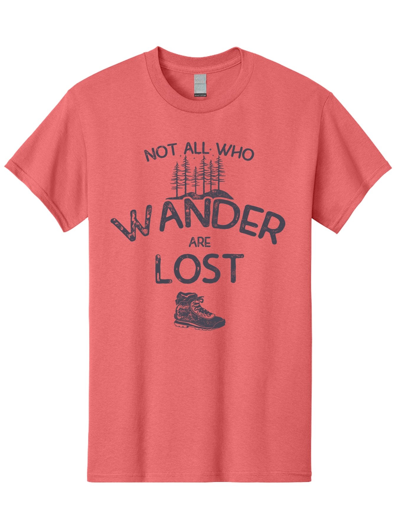 Not-All-Who-Wander-Are-Lost-1 Men'S Graphic Tee, 100% Cotton, Comfortable Casual Summer Wear, Machine Washable, Hiking Quote, Travel Inspiration, Adventure Theme, Motivational Phrase, Wanderlust, Outdoor Lifestyle, Trekking Boots, Aab947 11