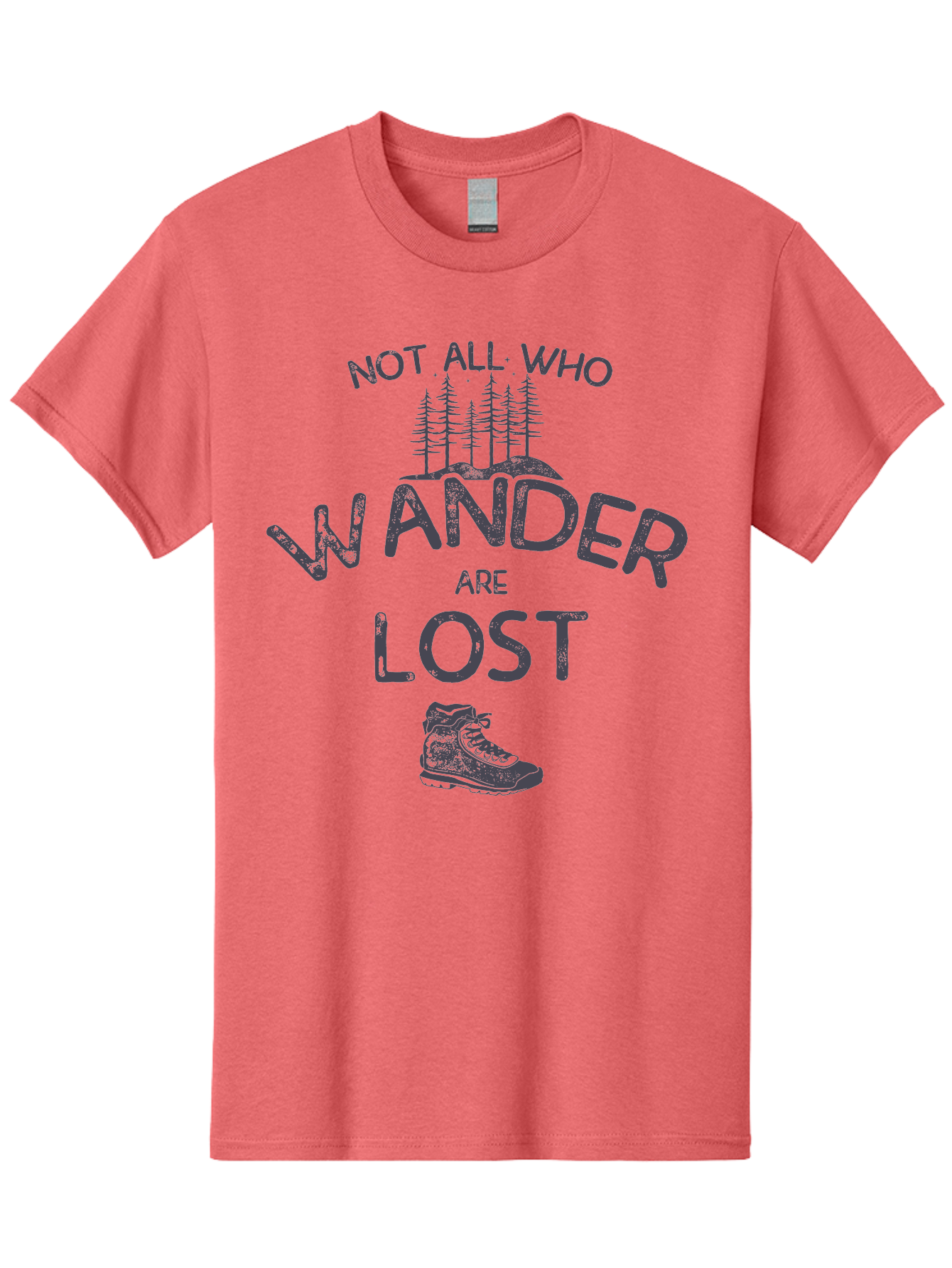 Not-All-Who-Wander-Are-Lost-1 Men'S Graphic Tee, 100% Cotton, Comfortable Casual Summer Wear, Machine Washable, Hiking Quote, Travel Inspiration, Adventure Theme, Motivational Phrase, Wanderlust, Outdoor Lifestyle, Trekking Boots, Aab947 7