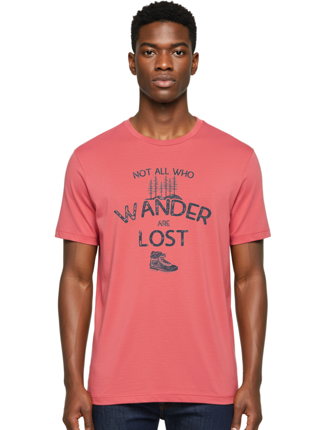 Not-All-Who-Wander-Are-Lost-1 Men'S Graphic Tee, 100% Cotton, Comfortable Casual Summer Wear, Machine Washable, Hiking Quote, Travel Inspiration, Adventure Theme, Motivational Phrase, Wanderlust, Outdoor Lifestyle, Trekking Boots, Aab947 8