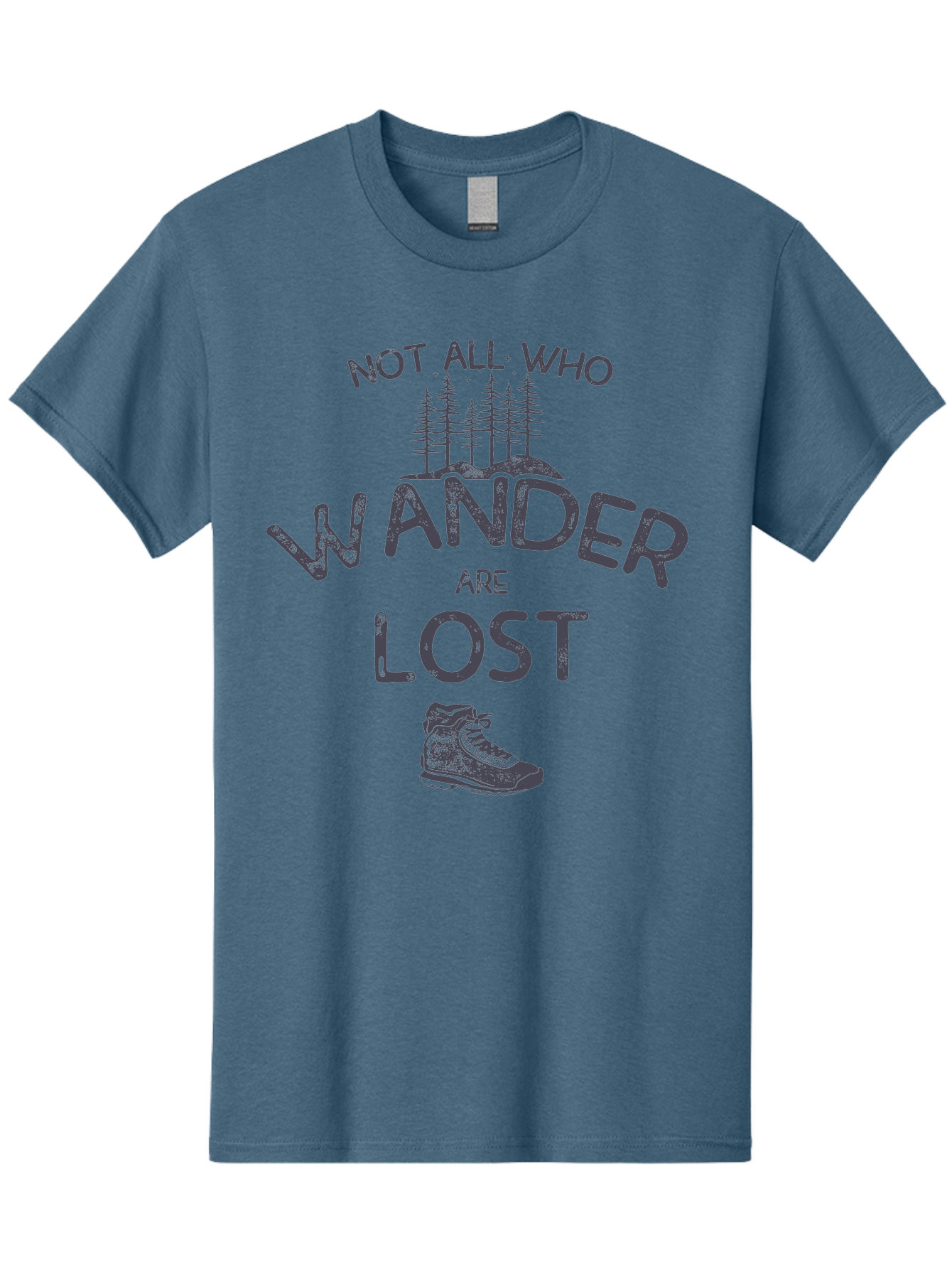 Not-All-Who-Wander-Are-Lost-1 Men'S Graphic Tee, 100% Cotton, Comfortable Casual Summer Wear, Machine Washable, Hiking Quote, Travel Inspiration, Adventure Theme, Motivational Phrase, Wanderlust, Outdoor Lifestyle, Trekking Boots, Aab947 15