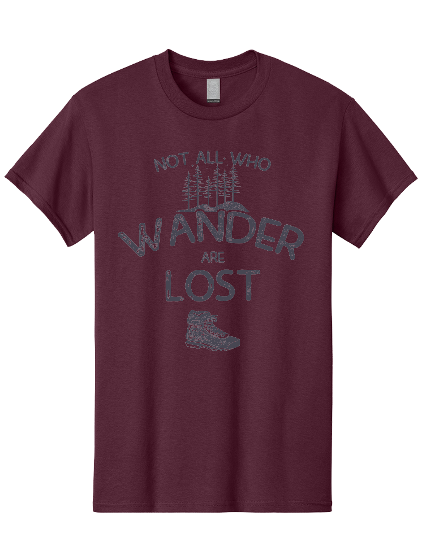 Not-All-Who-Wander-Are-Lost-1 Men'S Graphic Tee, 100% Cotton, Comfortable Casual Summer Wear, Machine Washable, Hiking Quote, Travel Inspiration, Adventure Theme, Motivational Phrase, Wanderlust, Outdoor Lifestyle, Trekking Boots, Aab947 3