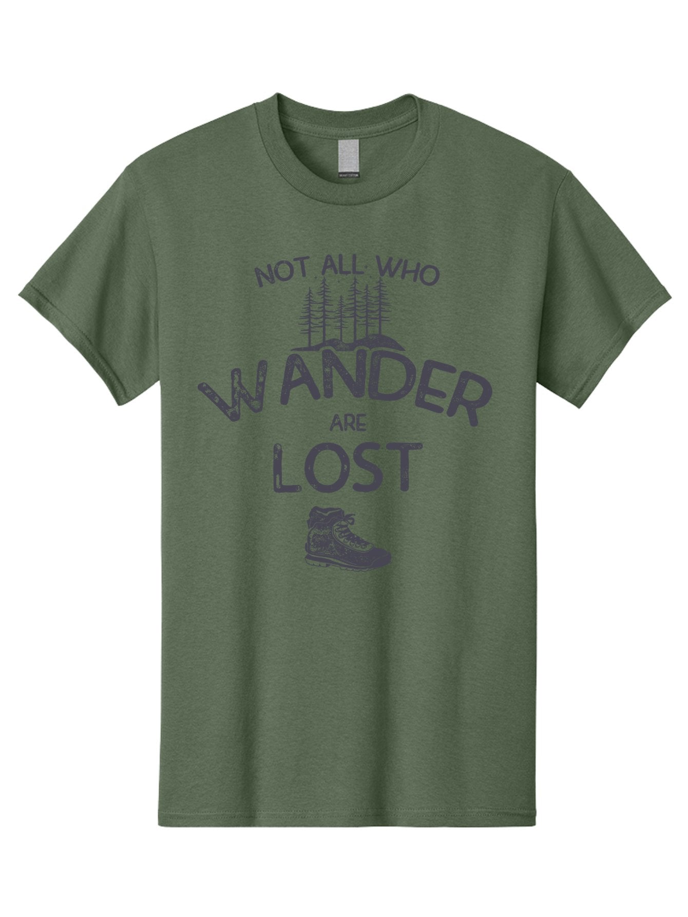Not-All-Who-Wander-Are-Lost-1 Men'S Graphic Tee, 100% Cotton, Comfortable Casual Summer Wear, Machine Washable, Hiking Quote, Travel Inspiration, Adventure Theme, Motivational Phrase, Wanderlust, Outdoor Lifestyle, Trekking Boots, Aab947 15