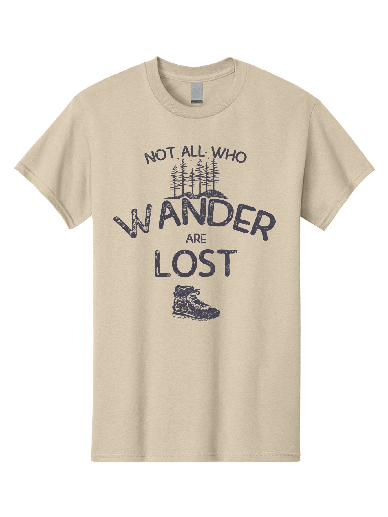 Not-All-Who-Wander-Are-Lost-1 Men'S Graphic Tee, 100% Cotton, Comfortable Casual Summer Wear, Machine Washable, Hiking Quote, Travel Inspiration, Adventure Theme, Motivational Phrase, Wanderlust, Outdoor Lifestyle, Trekking Boots, Aab947 3