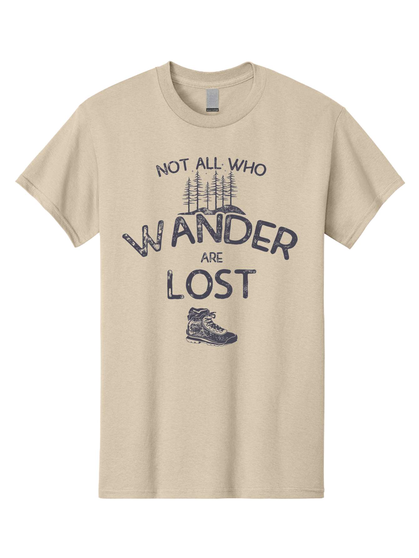 Not-All-Who-Wander-Are-Lost-1 Men'S Graphic Tee, 100% Cotton, Comfortable Casual Summer Wear, Machine Washable, Hiking Quote, Travel Inspiration, Adventure Theme, Motivational Phrase, Wanderlust, Outdoor Lifestyle, Trekking Boots, Aab947 17