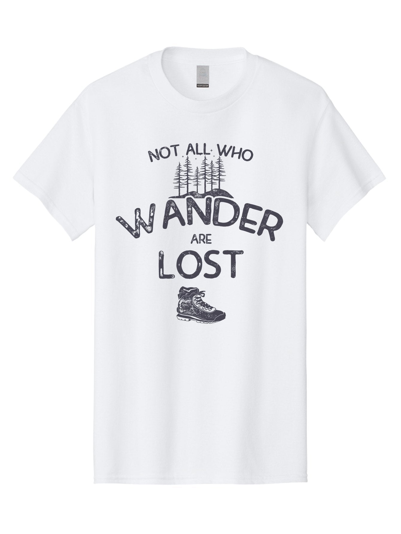Not-All-Who-Wander-Are-Lost-1 Men'S Graphic Tee, 100% Cotton, Comfortable Casual Summer Wear, Machine Washable, Hiking Quote, Travel Inspiration, Adventure Theme, Motivational Phrase, Wanderlust, Outdoor Lifestyle, Trekking Boots, Aab947 4