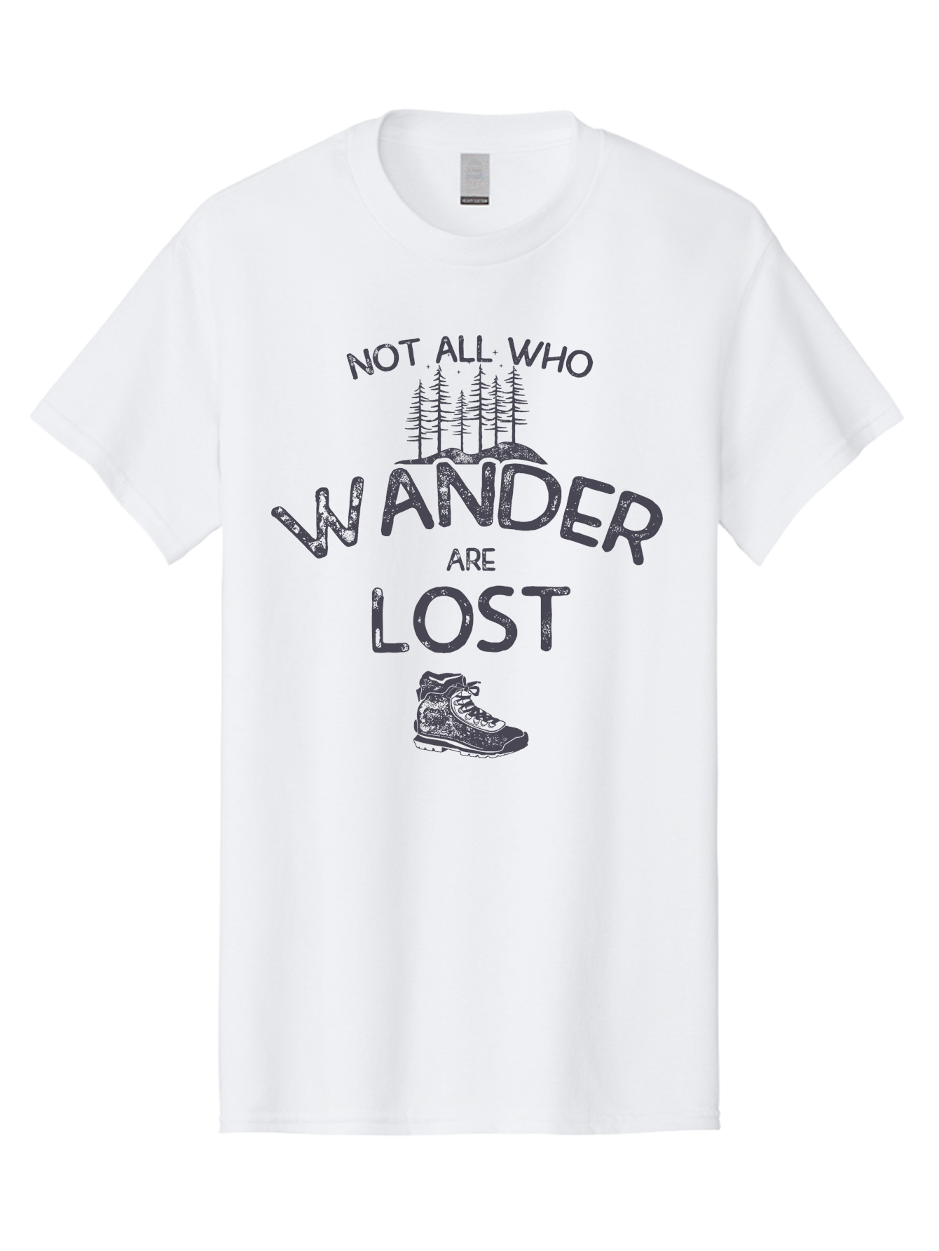 Not-All-Who-Wander-Are-Lost-1 Men'S Graphic Tee, 100% Cotton, Comfortable Casual Summer Wear, Machine Washable, Hiking Quote, Travel Inspiration, Adventure Theme, Motivational Phrase, Wanderlust, Outdoor Lifestyle, Trekking Boots, Aab947 23