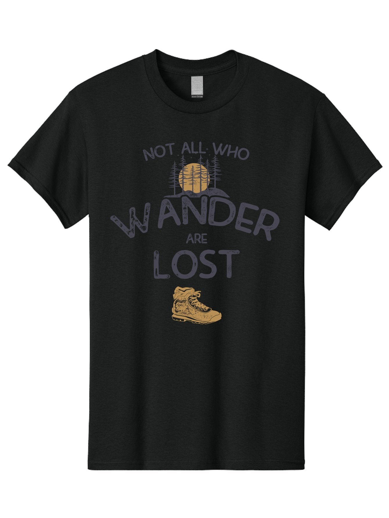 Not-All-Who-Wander-Are-Lost Men'S Graphic Tee, 100% Cotton, Comfortable Casual Summer Wear, Machine Washable, Hiking Boots, Wanderlust, Travel Inspiration, Adventure Seekers, Outdoor Enthusiasts, Inspirational Quotes, Motivational Phrases, Aab948 4