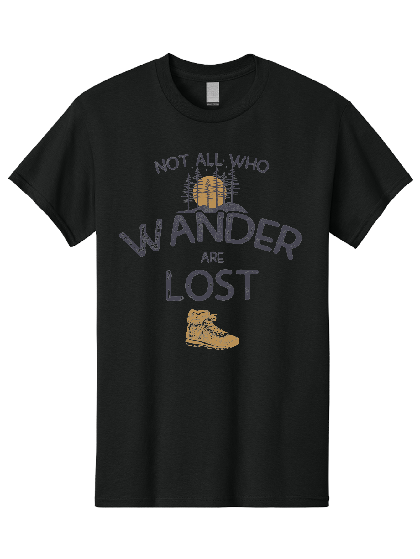 Not-All-Who-Wander-Are-Lost Men'S Graphic Tee, 100% Cotton, Comfortable Casual Summer Wear, Machine Washable, Hiking Boots, Wanderlust, Travel Inspiration, Adventure Seekers, Outdoor Enthusiasts, Inspirational Quotes, Motivational Phrases, Aab948 23