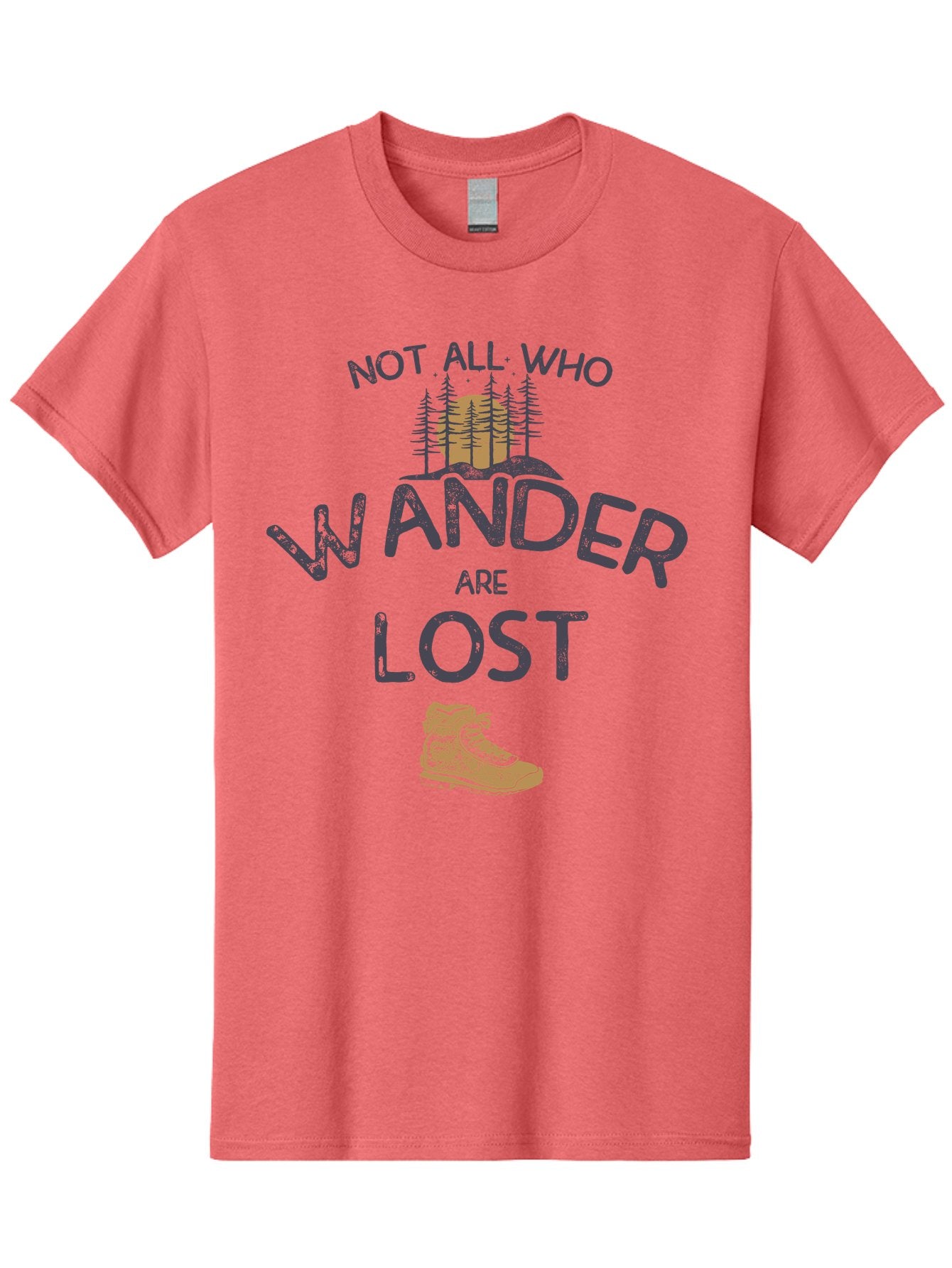 Not-All-Who-Wander-Are-Lost Men'S Graphic Tee, 100% Cotton, Comfortable Casual Summer Wear, Machine Washable, Hiking Boots, Wanderlust, Travel Inspiration, Adventure Seekers, Outdoor Enthusiasts, Inspirational Quotes, Motivational Phrases, Aab948 6