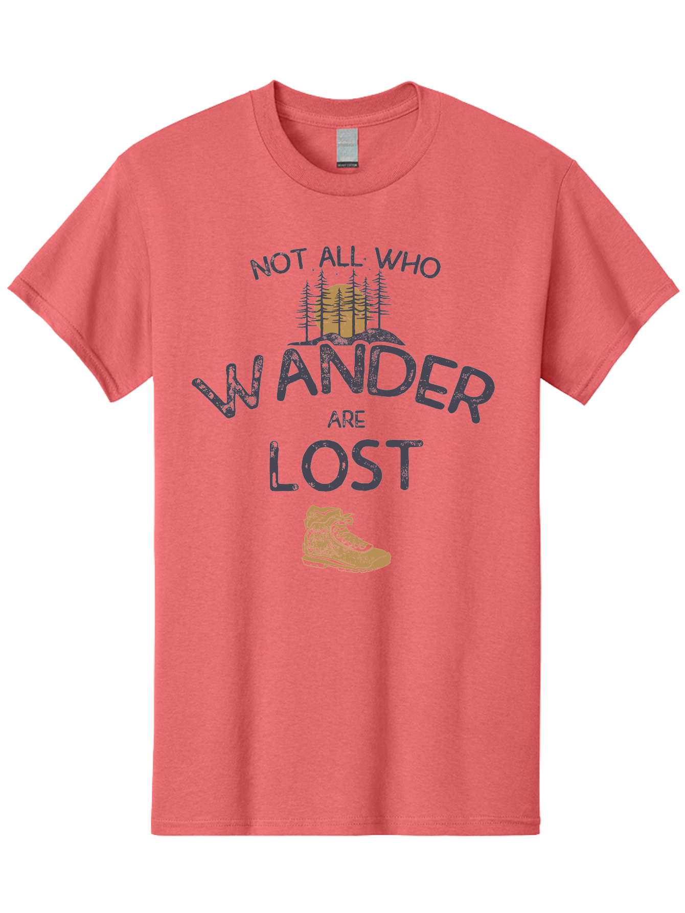 Not-All-Who-Wander-Are-Lost Men'S Graphic Tee, 100% Cotton, Comfortable Casual Summer Wear, Machine Washable, Hiking Boots, Wanderlust, Travel Inspiration, Adventure Seekers, Outdoor Enthusiasts, Inspirational Quotes, Motivational Phrases, Aab948 13