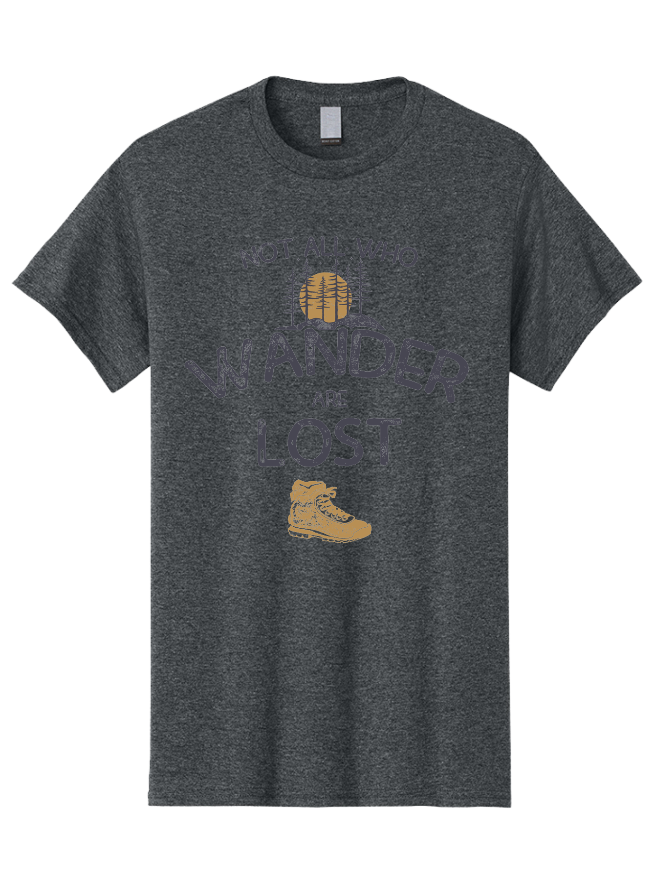 Not-All-Who-Wander-Are-Lost Men'S Graphic Tee, 100% Cotton, Comfortable Casual Summer Wear, Machine Washable, Hiking Boots, Wanderlust, Travel Inspiration, Adventure Seekers, Outdoor Enthusiasts, Inspirational Quotes, Motivational Phrases, Aab948 3
