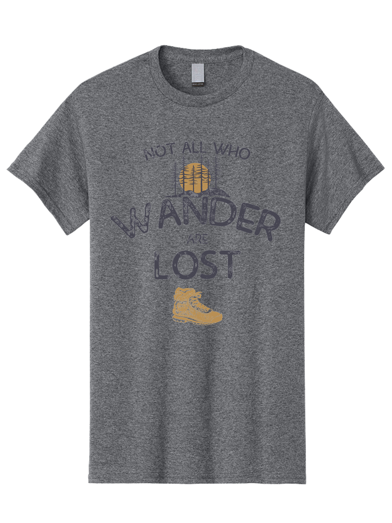 Not-All-Who-Wander-Are-Lost Men'S Graphic Tee, 100% Cotton, Comfortable Casual Summer Wear, Machine Washable, Hiking Boots, Wanderlust, Travel Inspiration, Adventure Seekers, Outdoor Enthusiasts, Inspirational Quotes, Motivational Phrases, Aab948 5