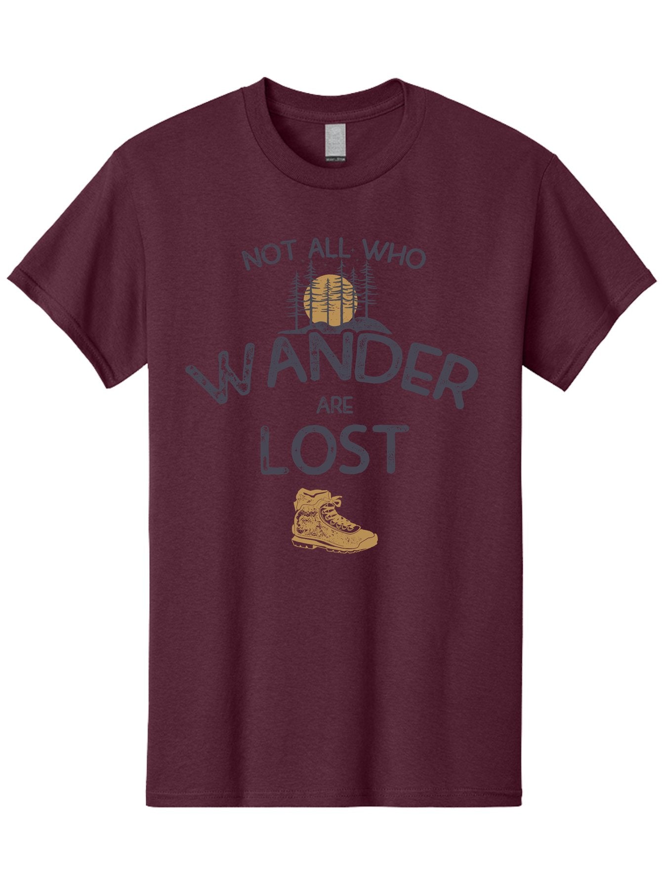 Not-All-Who-Wander-Are-Lost Men'S Graphic Tee, 100% Cotton, Comfortable Casual Summer Wear, Machine Washable, Hiking Boots, Wanderlust, Travel Inspiration, Adventure Seekers, Outdoor Enthusiasts, Inspirational Quotes, Motivational Phrases, Aab948 9