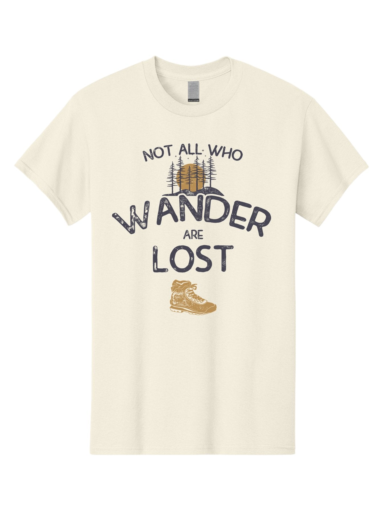 Not-All-Who-Wander-Are-Lost Men'S Graphic Tee, 100% Cotton, Comfortable Casual Summer Wear, Machine Washable, Hiking Boots, Wanderlust, Travel Inspiration, Adventure Seekers, Outdoor Enthusiasts, Inspirational Quotes, Motivational Phrases, Aab948