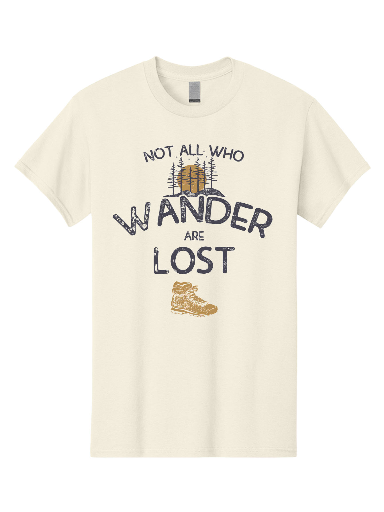 Not-All-Who-Wander-Are-Lost Men'S Graphic Tee, 100% Cotton, Comfortable Casual Summer Wear, Machine Washable, Hiking Boots, Wanderlust, Travel Inspiration, Adventure Seekers, Outdoor Enthusiasts, Inspirational Quotes, Motivational Phrases, Aab948 19