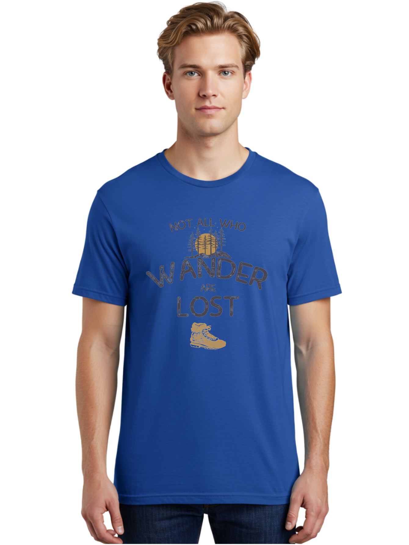 Not-All-Who-Wander-Are-Lost Men'S Graphic Tee, 100% Cotton, Comfortable Casual Summer Wear, Machine Washable, Hiking Boots, Wanderlust, Travel Inspiration, Adventure Seekers, Outdoor Enthusiasts, Inspirational Quotes, Motivational Phrases, Aab948 18
