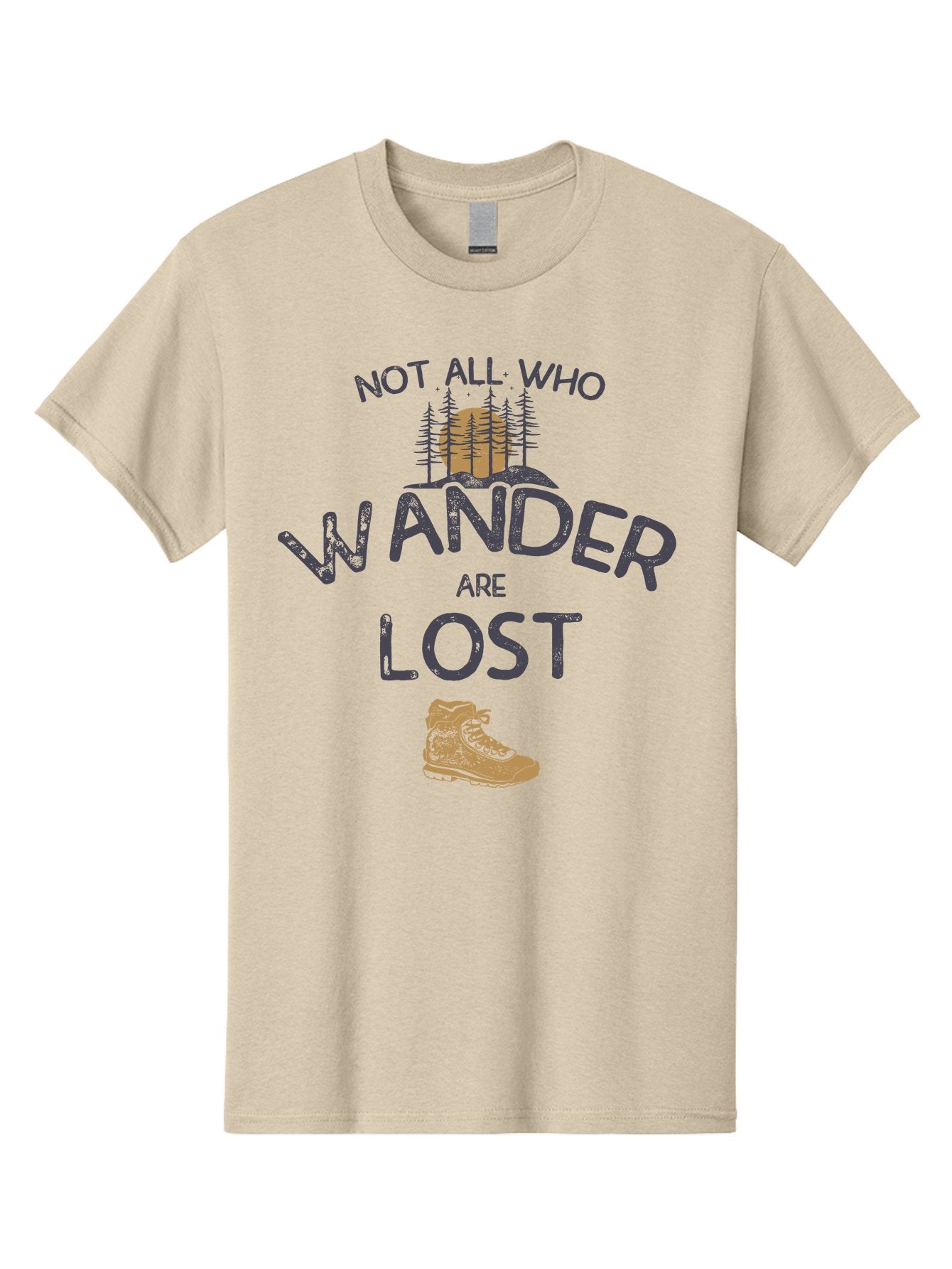 Not-All-Who-Wander-Are-Lost Men'S Graphic Tee, 100% Cotton, Comfortable Casual Summer Wear, Machine Washable, Hiking Boots, Wanderlust, Travel Inspiration, Adventure Seekers, Outdoor Enthusiasts, Inspirational Quotes, Motivational Phrases, Aab948 7
