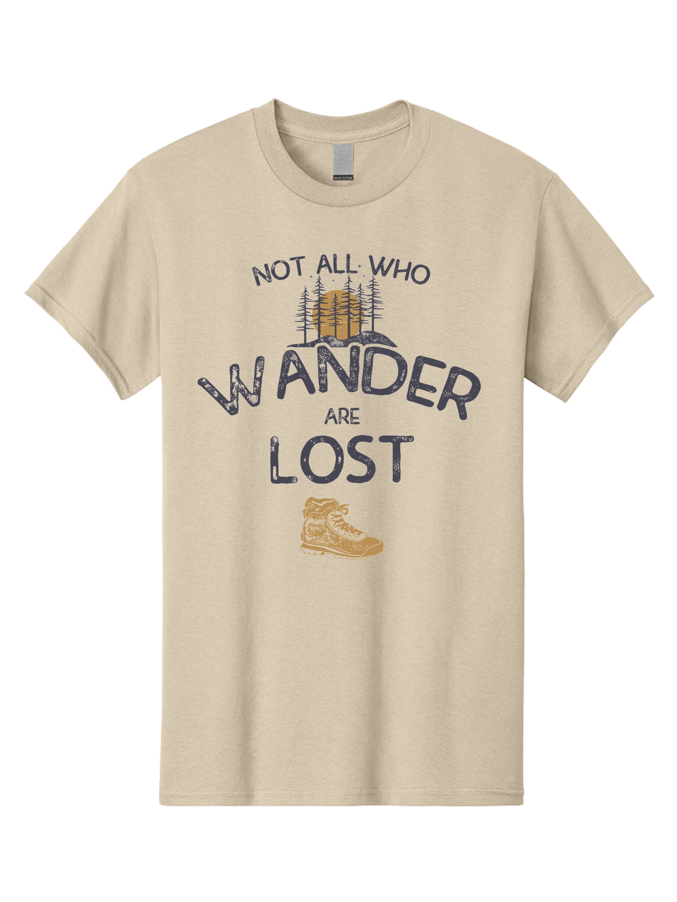 Not-All-Who-Wander-Are-Lost Men'S Graphic Tee, 100% Cotton, Comfortable Casual Summer Wear, Machine Washable, Hiking Boots, Wanderlust, Travel Inspiration, Adventure Seekers, Outdoor Enthusiasts, Inspirational Quotes, Motivational Phrases, Aab948 25