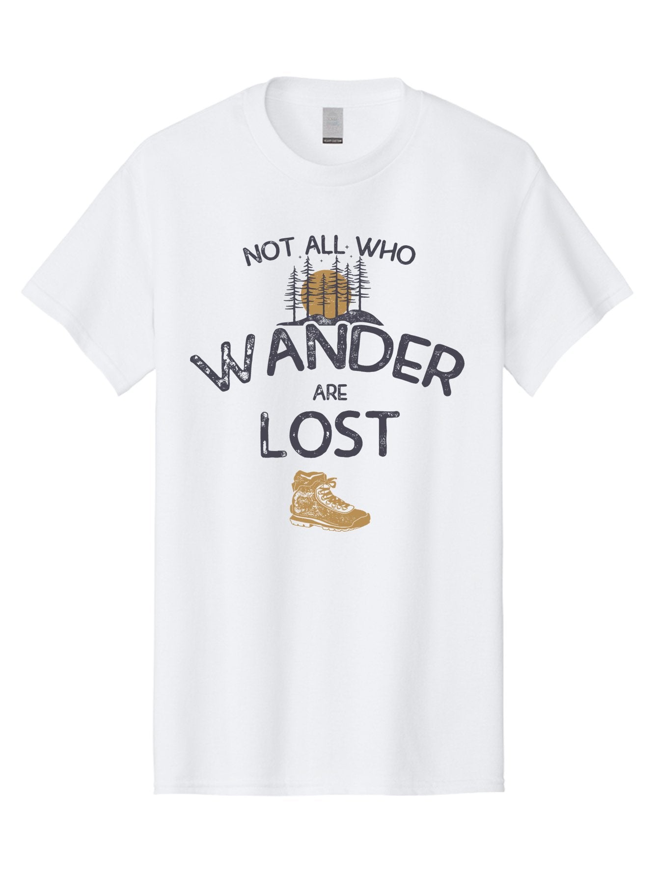 Not-All-Who-Wander-Are-Lost Men'S Graphic Tee, 100% Cotton, Comfortable Casual Summer Wear, Machine Washable, Hiking Boots, Wanderlust, Travel Inspiration, Adventure Seekers, Outdoor Enthusiasts, Inspirational Quotes, Motivational Phrases, Aab948 8