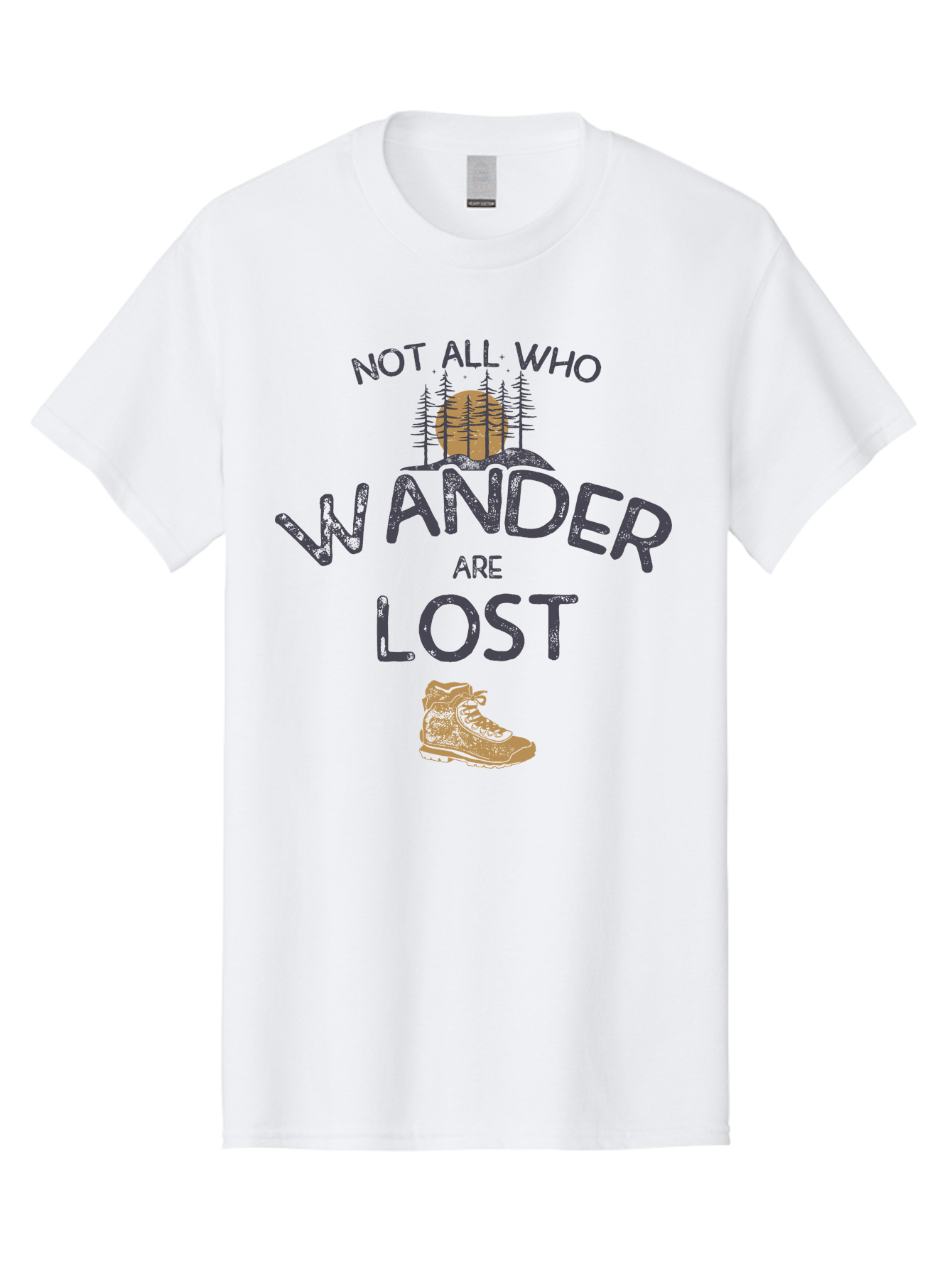 Not-All-Who-Wander-Are-Lost Men'S Graphic Tee, 100% Cotton, Comfortable Casual Summer Wear, Machine Washable, Hiking Boots, Wanderlust, Travel Inspiration, Adventure Seekers, Outdoor Enthusiasts, Inspirational Quotes, Motivational Phrases, Aab948 11