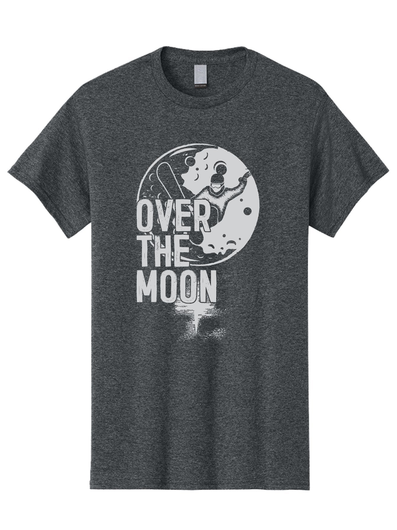 Over-The-Moon Men'S Graphic Tee, 100% Cotton, Comfortable Casual Summer Wear, Machine Washable, Moon Graphic, Astronaut Illustration, Space Exploration, Moon Landing, Celestial Body, Over The Moon Text, Retro-Futuristic Design, Aab951 12