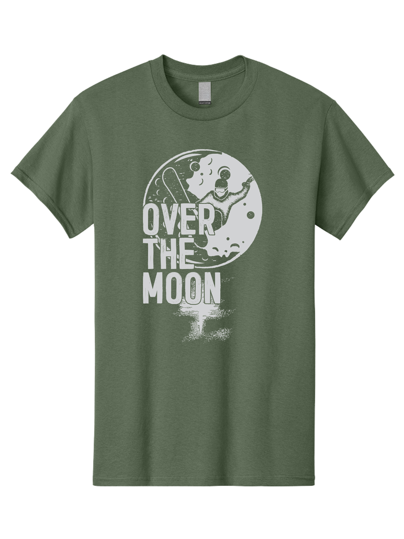 Over-The-Moon Men'S Graphic Tee, 100% Cotton, Comfortable Casual Summer Wear, Machine Washable, Moon Graphic, Astronaut Illustration, Space Exploration, Moon Landing, Celestial Body, Over The Moon Text, Retro-Futuristic Design, Aab951 15