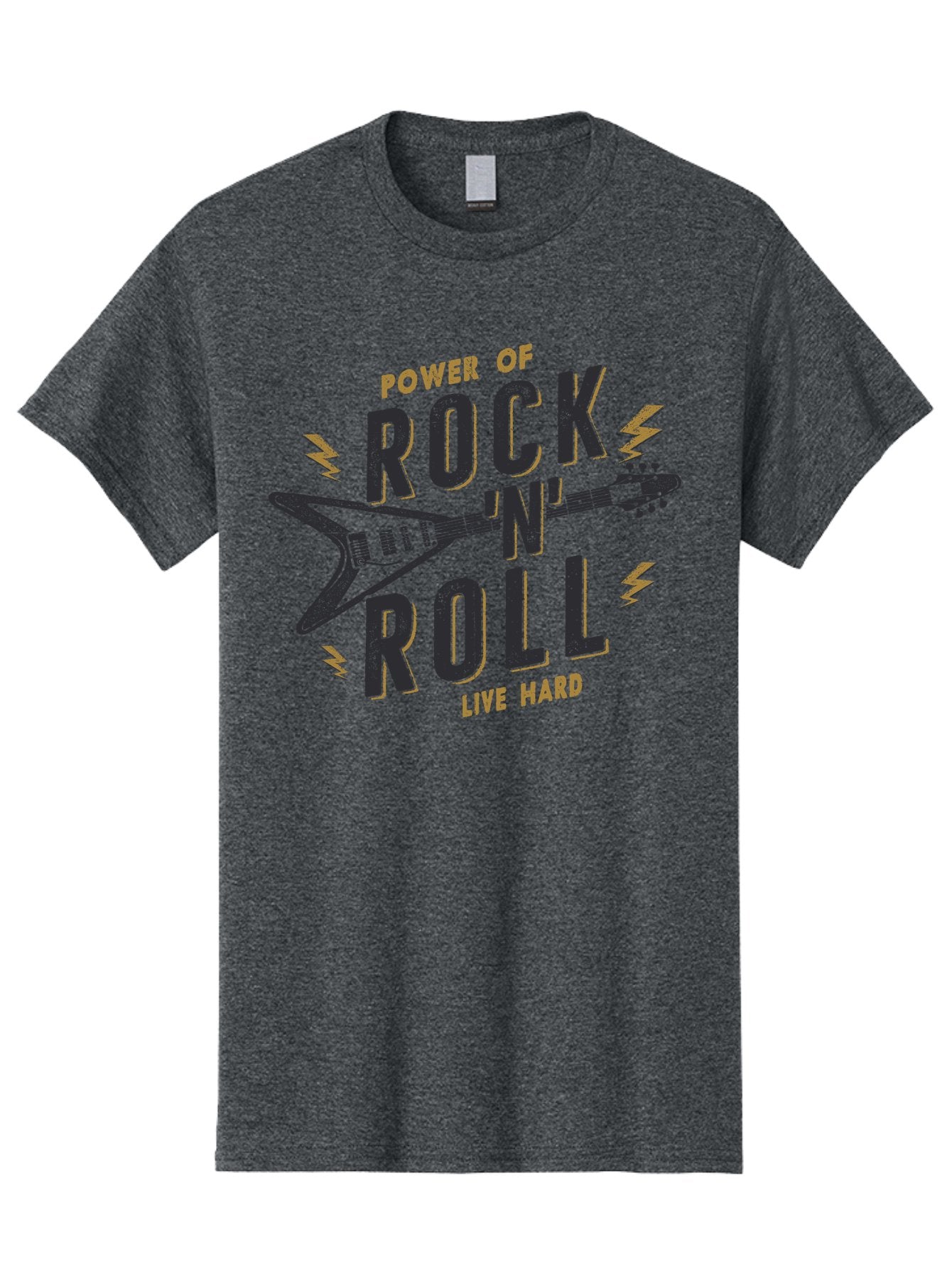 Power-Of-Rock-N-Roll-1 Men'S Graphic Tee, 100% Cotton, Comfortable Casual Summer Wear, Machine Washable, Rock N Roll Music, Electric Guitar, Live Hard, Rock On, Music Festival, Rock Concert, Guitar Lover, Rock Culture, Music Enthusiast Aab952 11