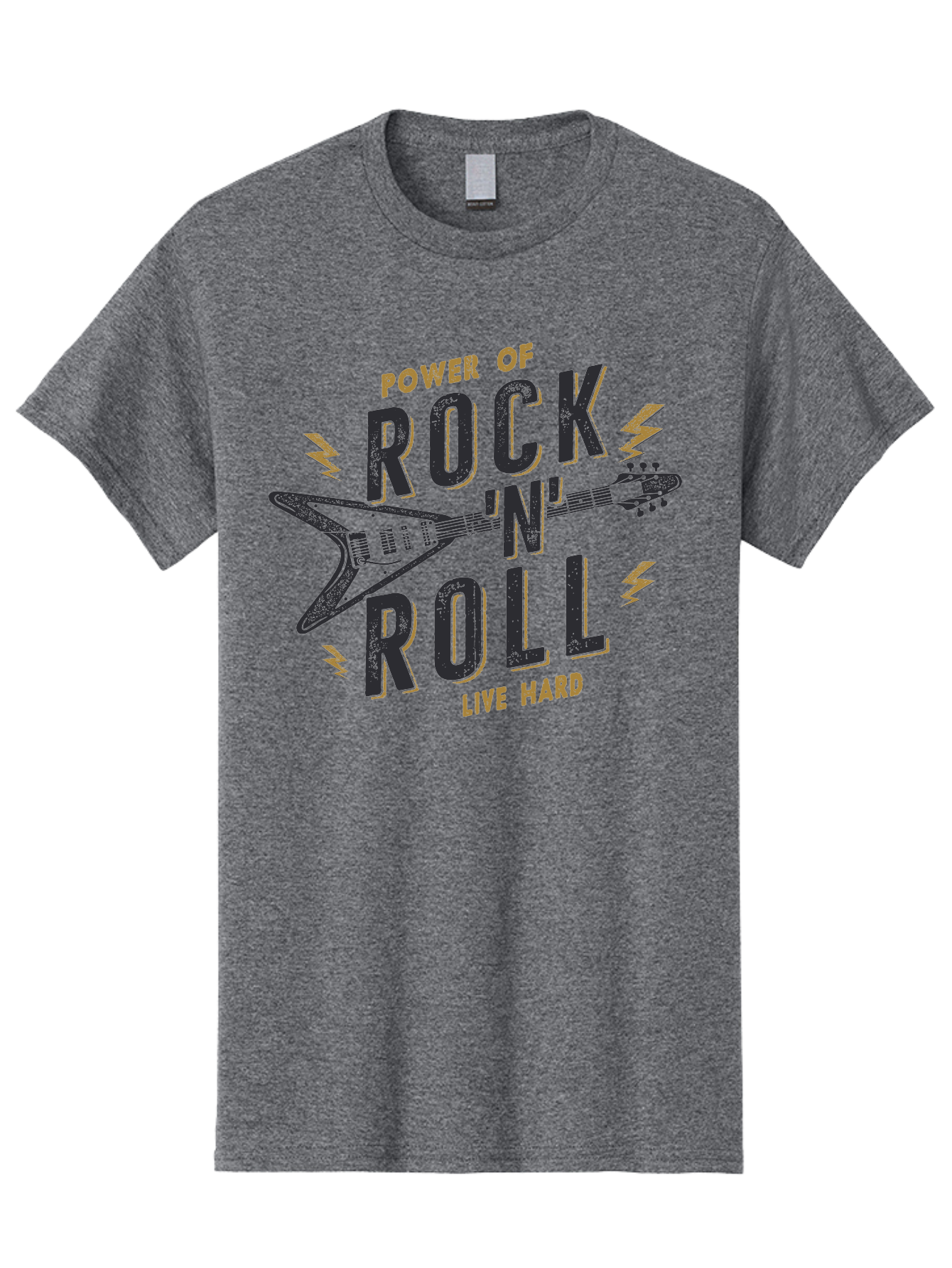Power-Of-Rock-N-Roll-1 Men'S Graphic Tee, 100% Cotton, Comfortable Casual Summer Wear, Machine Washable, Rock N Roll Music, Electric Guitar, Live Hard, Rock On, Music Festival, Rock Concert, Guitar Lover, Rock Culture, Music Enthusiast Aab952 21