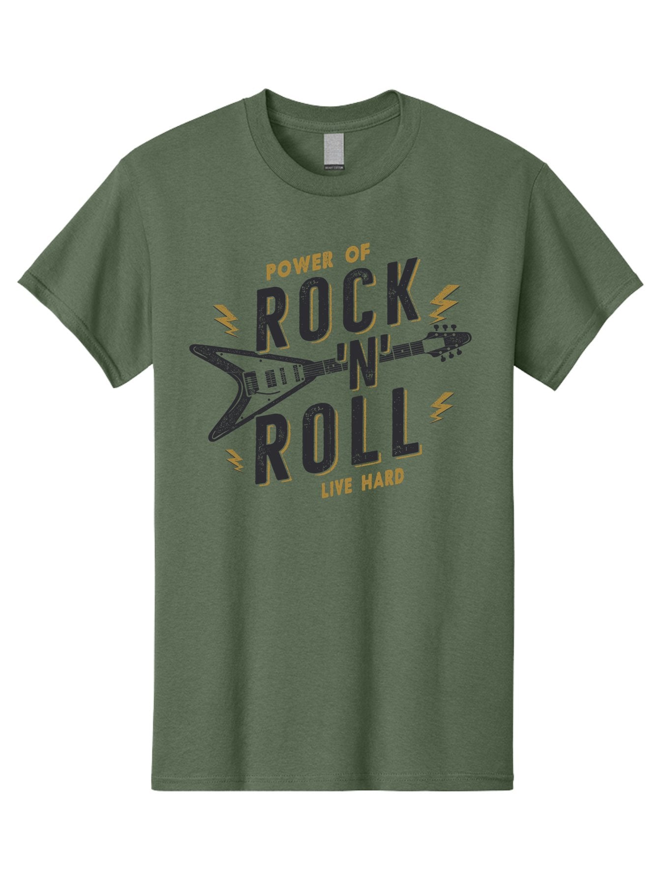 Power-Of-Rock-N-Roll-1 Men'S Graphic Tee, 100% Cotton, Comfortable Casual Summer Wear, Machine Washable, Rock N Roll Music, Electric Guitar, Live Hard, Rock On, Music Festival, Rock Concert, Guitar Lover, Rock Culture, Music Enthusiast Aab952 14