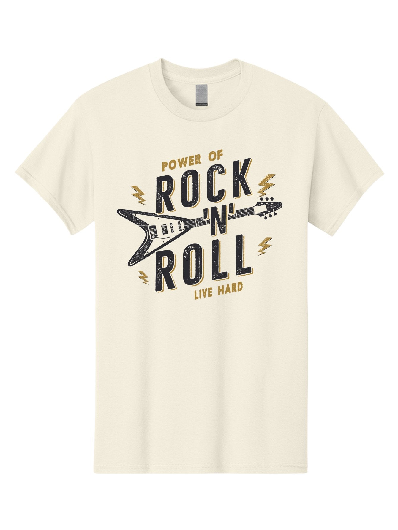 Power-Of-Rock-N-Roll-1 Men'S Graphic Tee, 100% Cotton, Comfortable Casual Summer Wear, Machine Washable, Rock N Roll Music, Electric Guitar, Live Hard, Rock On, Music Festival, Rock Concert, Guitar Lover, Rock Culture, Music Enthusiast Aab952 6