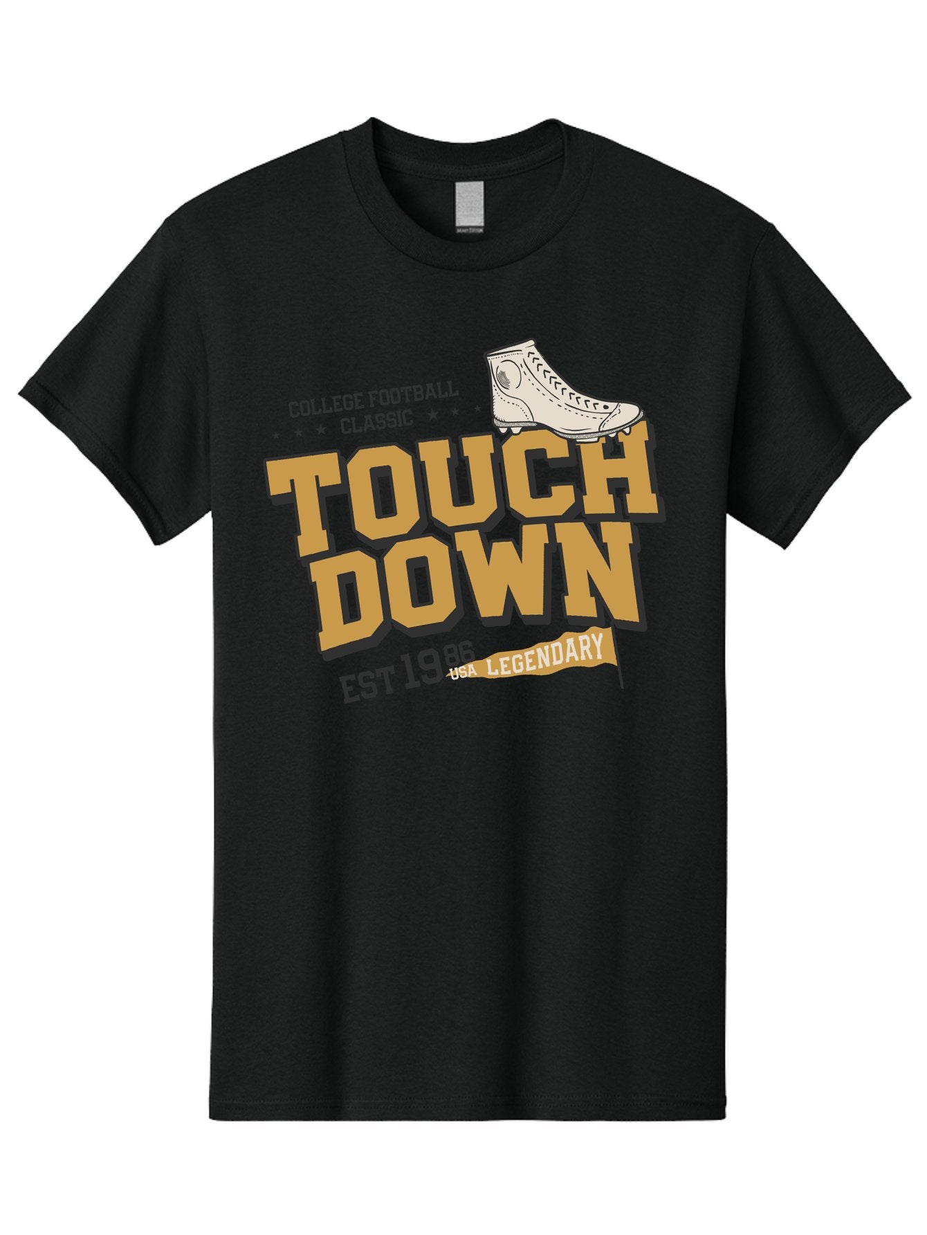 Touchdown Men'S Graphic Tee, 100% Cotton, Comfortable Casual Summer Wear, Machine Washable, College Football Classic, Touchdown, Legendary Football, Football Culture, Sports Nostalgia, Vintage Sports, Usa Football Legacy, Football History Aab955 5