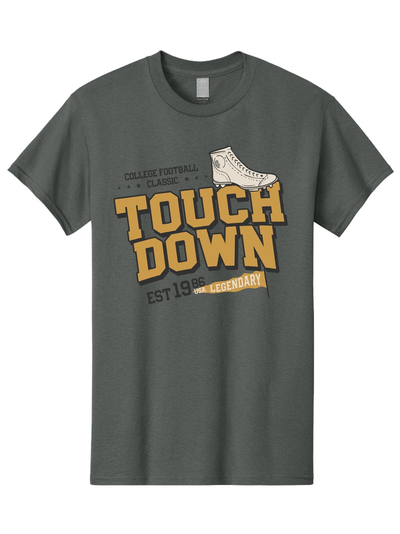 Touchdown Men'S Graphic Tee, 100% Cotton, Comfortable Casual Summer Wear, Machine Washable, College Football Classic, Touchdown, Legendary Football, Football Culture, Sports Nostalgia, Vintage Sports, Usa Football Legacy, Football History Aab955 4