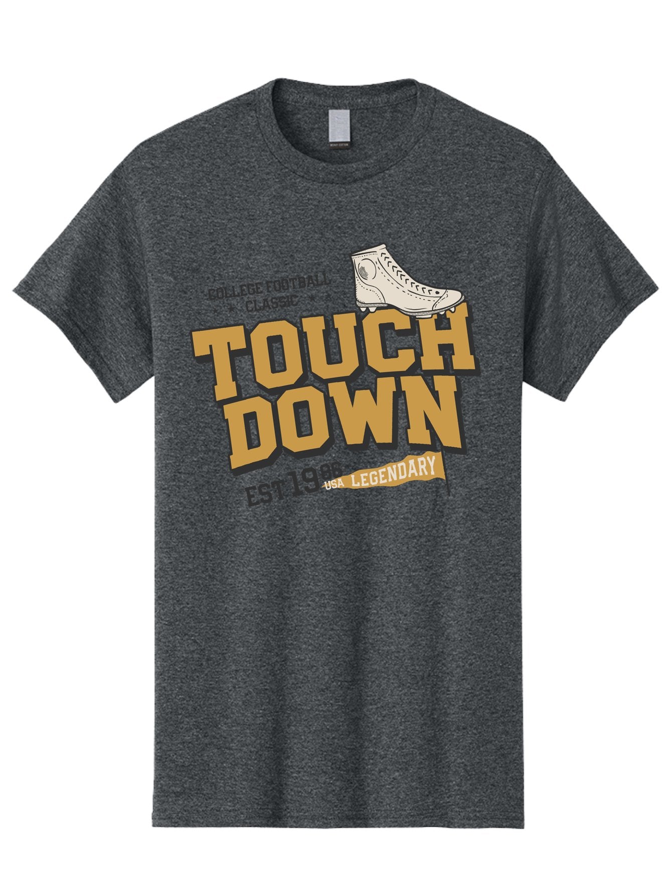 Touchdown Men'S Graphic Tee, 100% Cotton, Comfortable Casual Summer Wear, Machine Washable, College Football Classic, Touchdown, Legendary Football, Football Culture, Sports Nostalgia, Vintage Sports, Usa Football Legacy, Football History Aab955 6