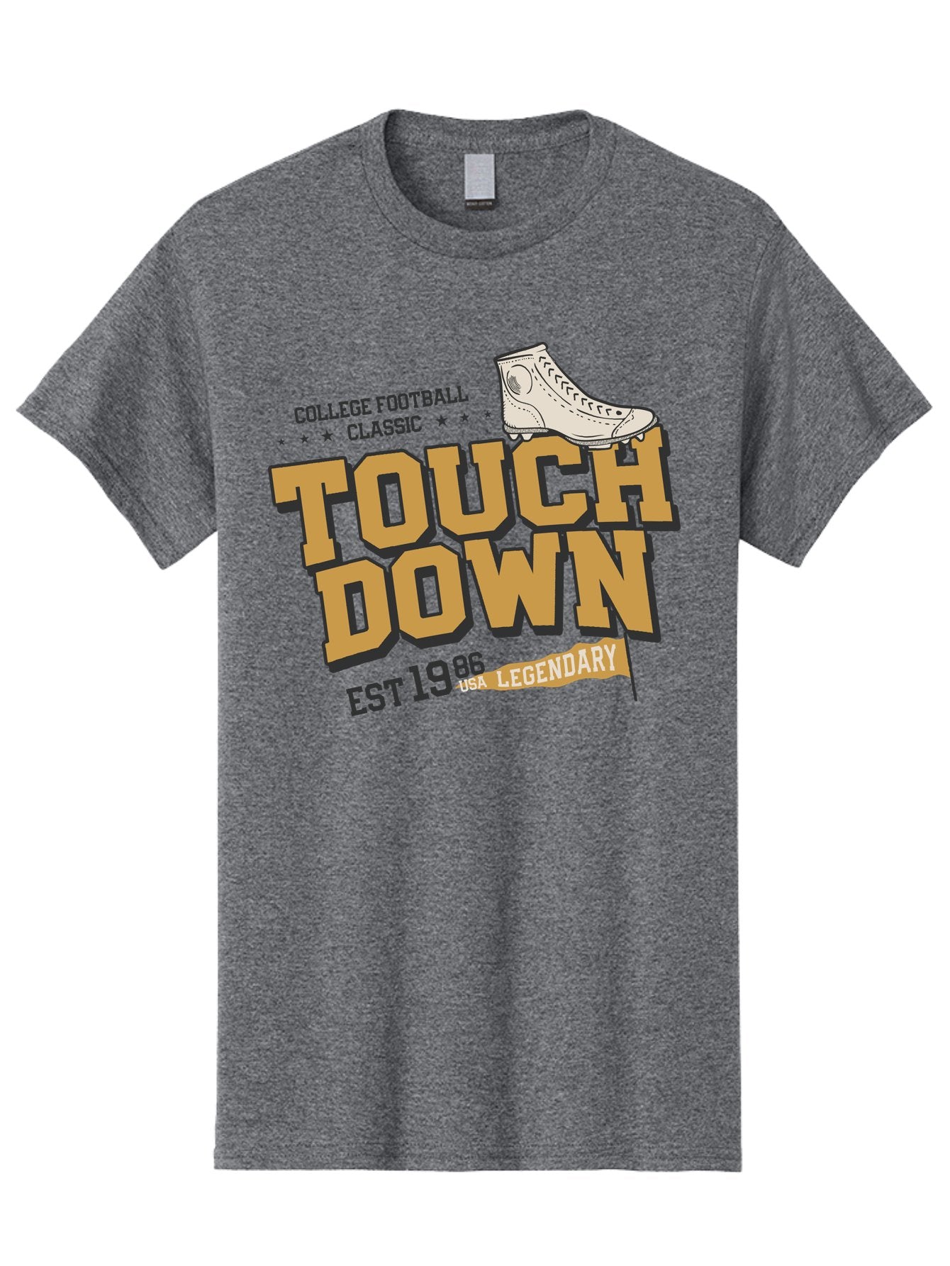Touchdown Men'S Graphic Tee, 100% Cotton, Comfortable Casual Summer Wear, Machine Washable, College Football Classic, Touchdown, Legendary Football, Football Culture, Sports Nostalgia, Vintage Sports, Usa Football Legacy, Football History Aab955 10